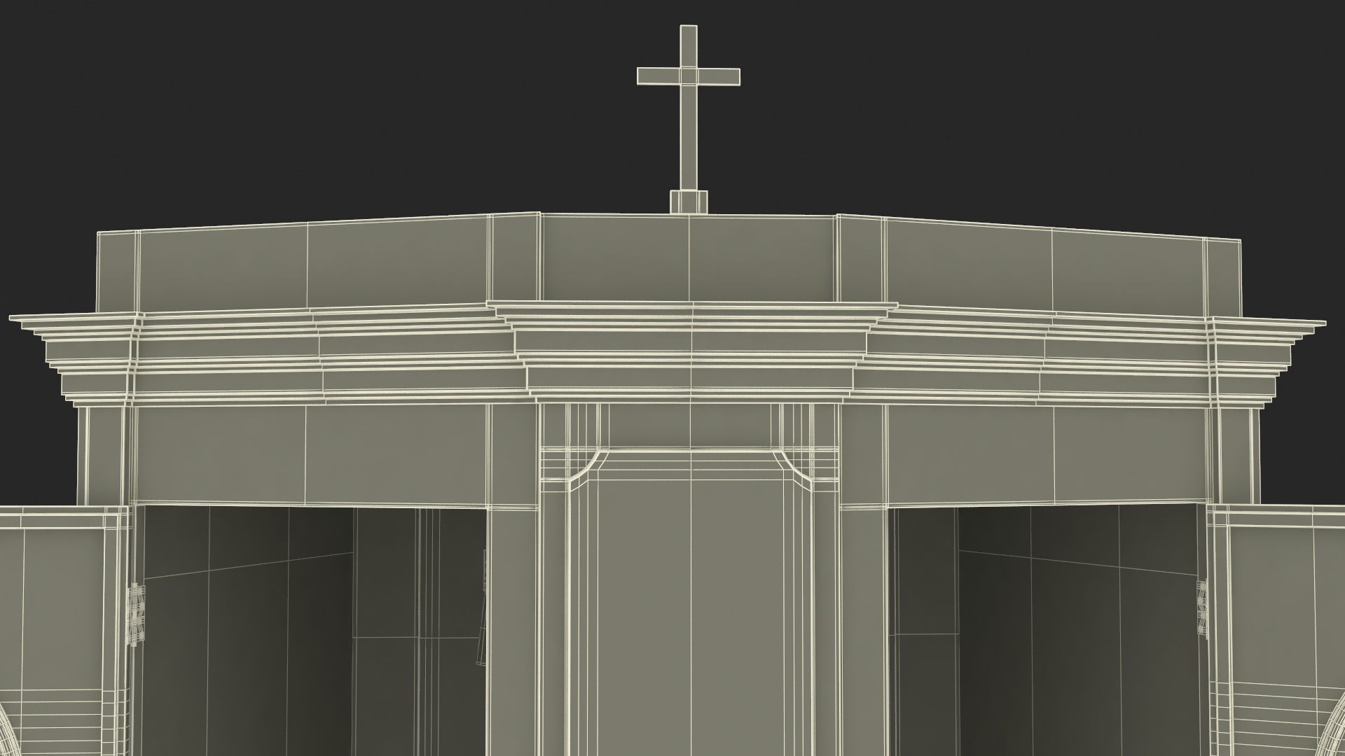 3D Confessional Booth Dark Wood Open model