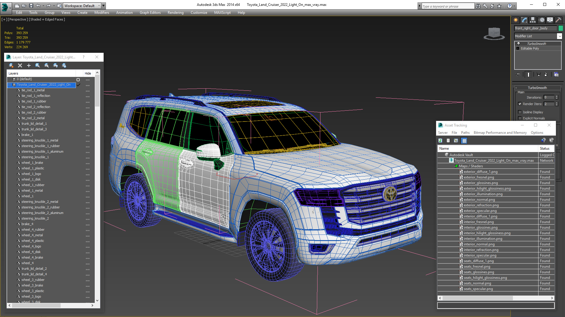 3D Toyota Land Cruiser 2022 Light On model
