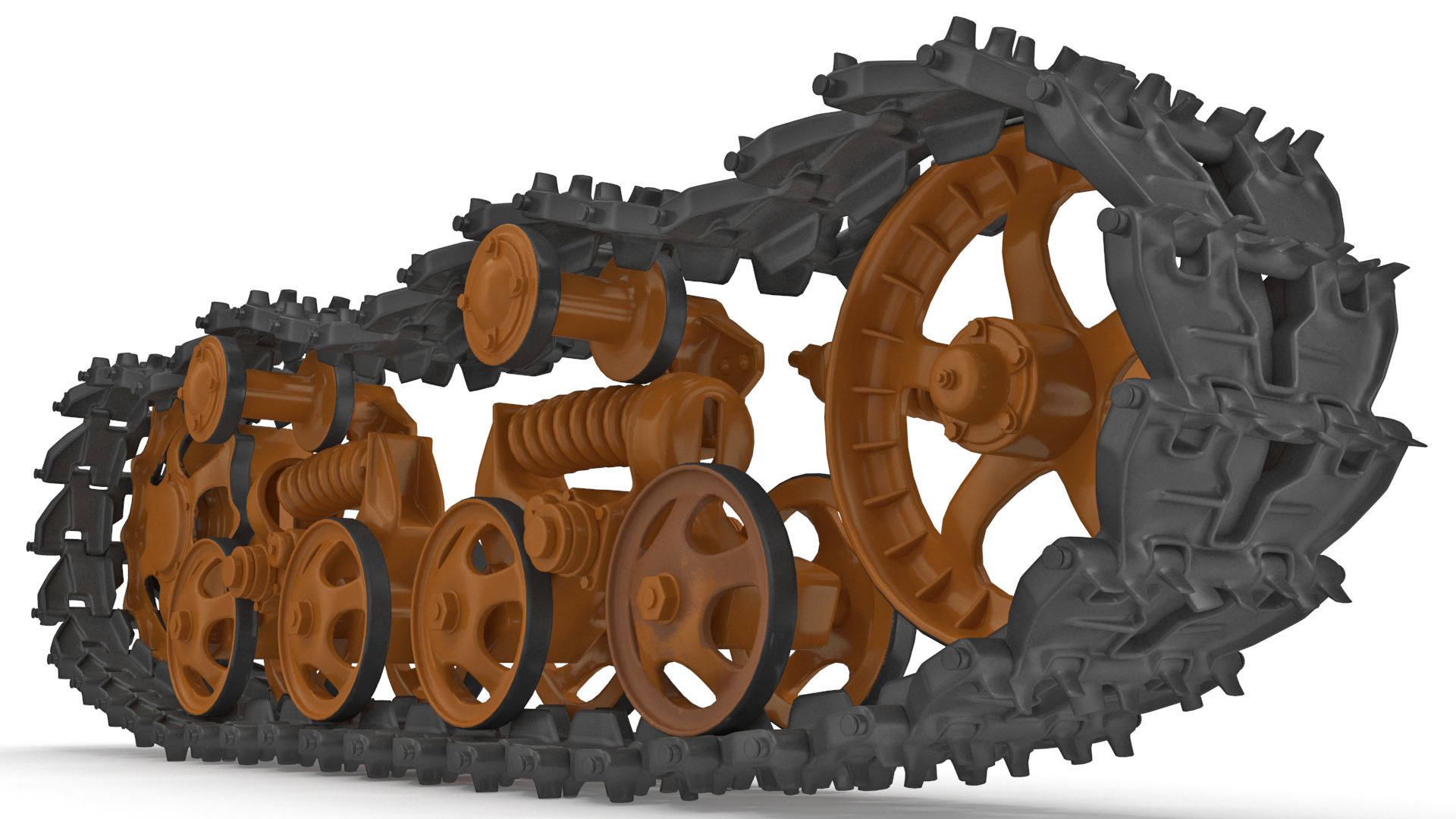 3D Old Caterpillar Track Rigged model