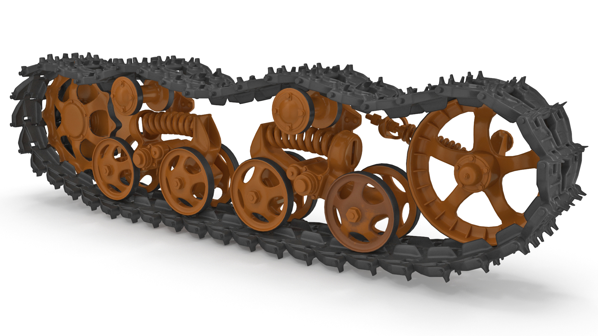 3D Old Caterpillar Track Rigged model