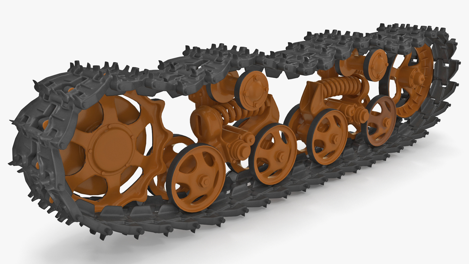 3D Old Caterpillar Track Rigged model