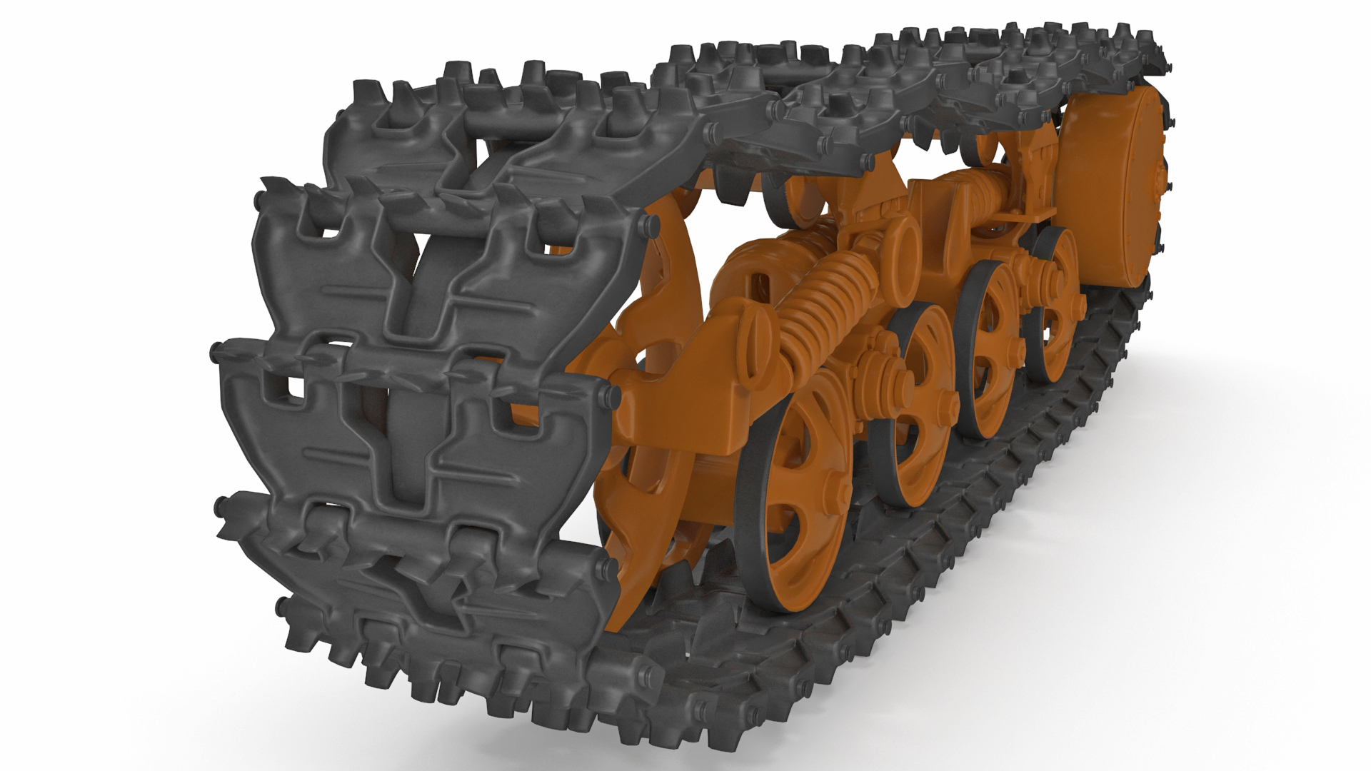 3D Old Caterpillar Track Rigged model