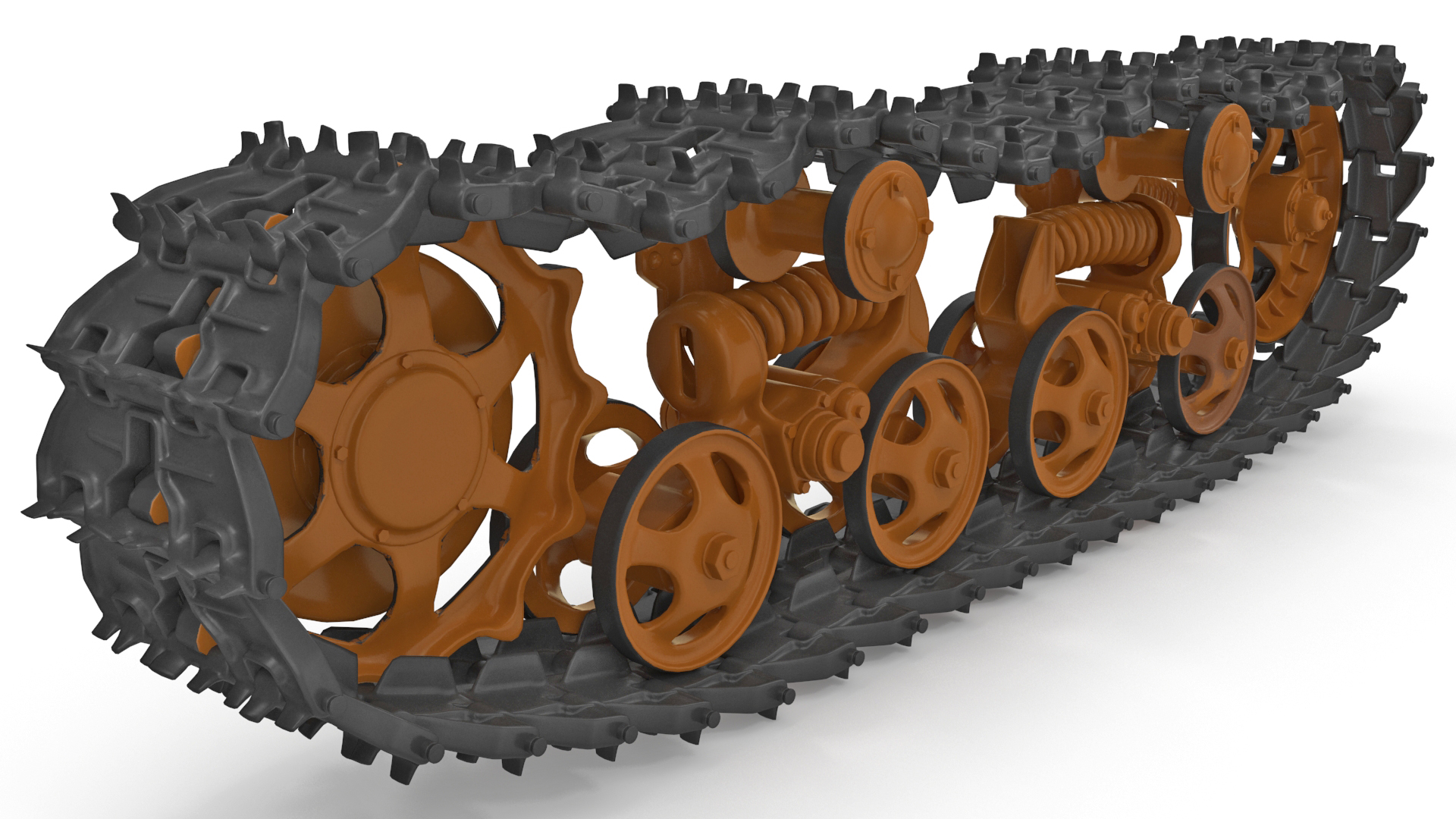 3D Old Caterpillar Track Rigged model