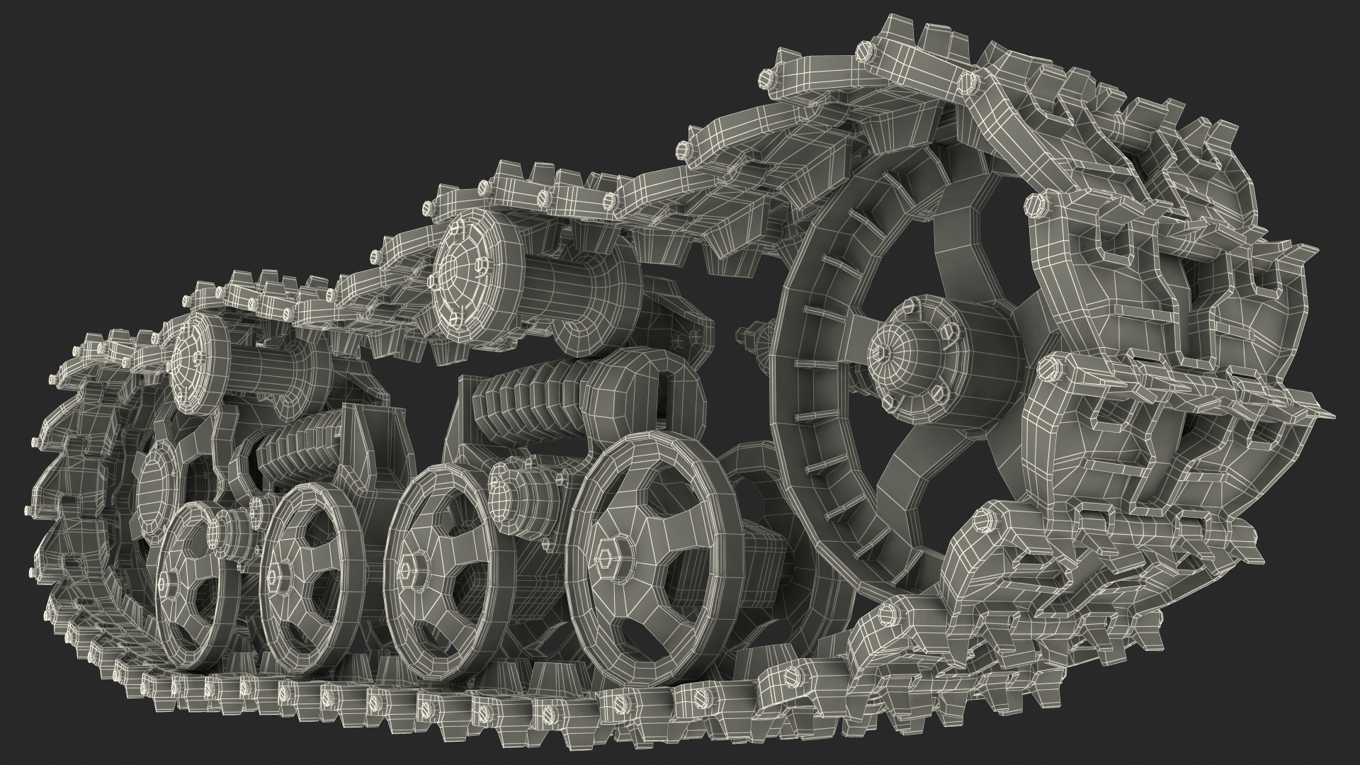 3D Old Caterpillar Track Rigged model