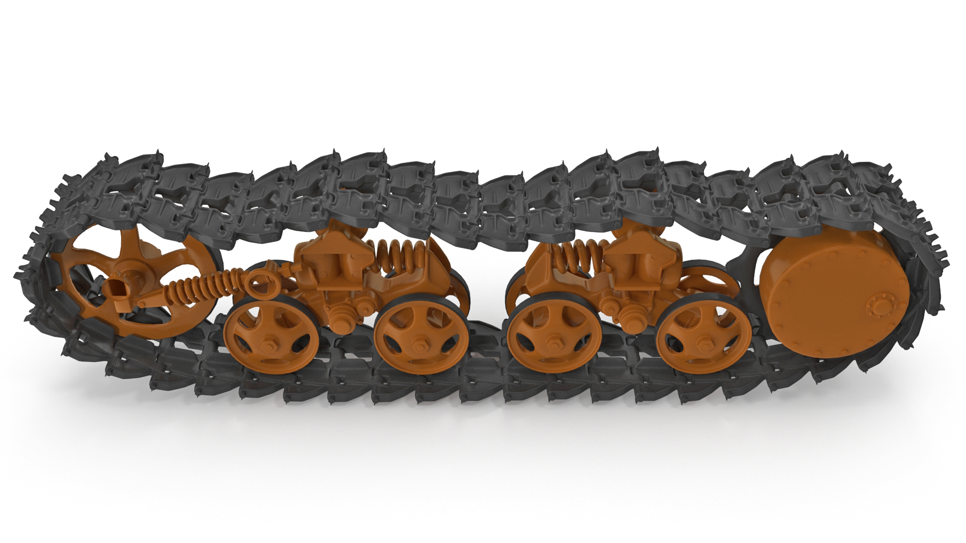 3D Old Caterpillar Track Rigged model