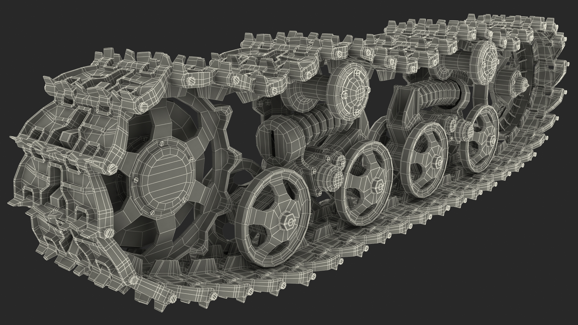 3D Old Caterpillar Track Rigged model