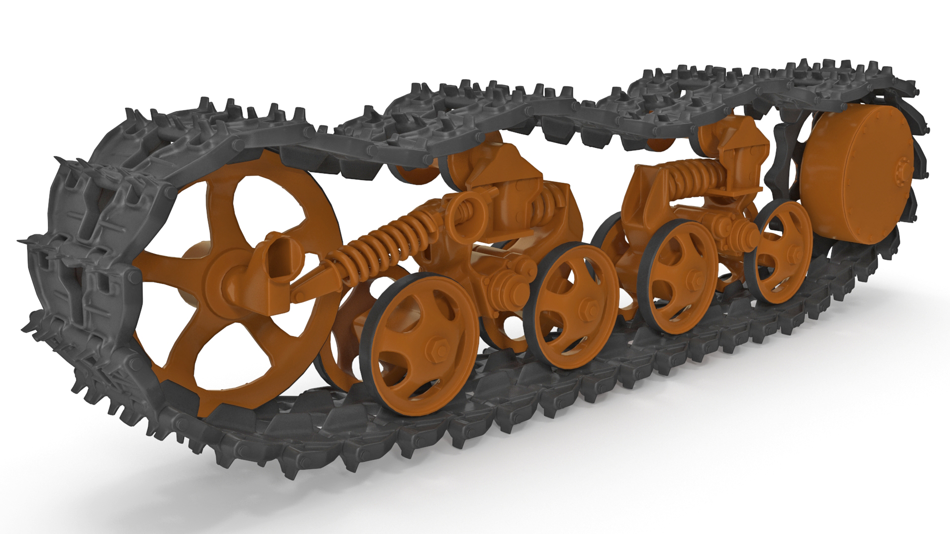 3D Old Caterpillar Track Rigged model