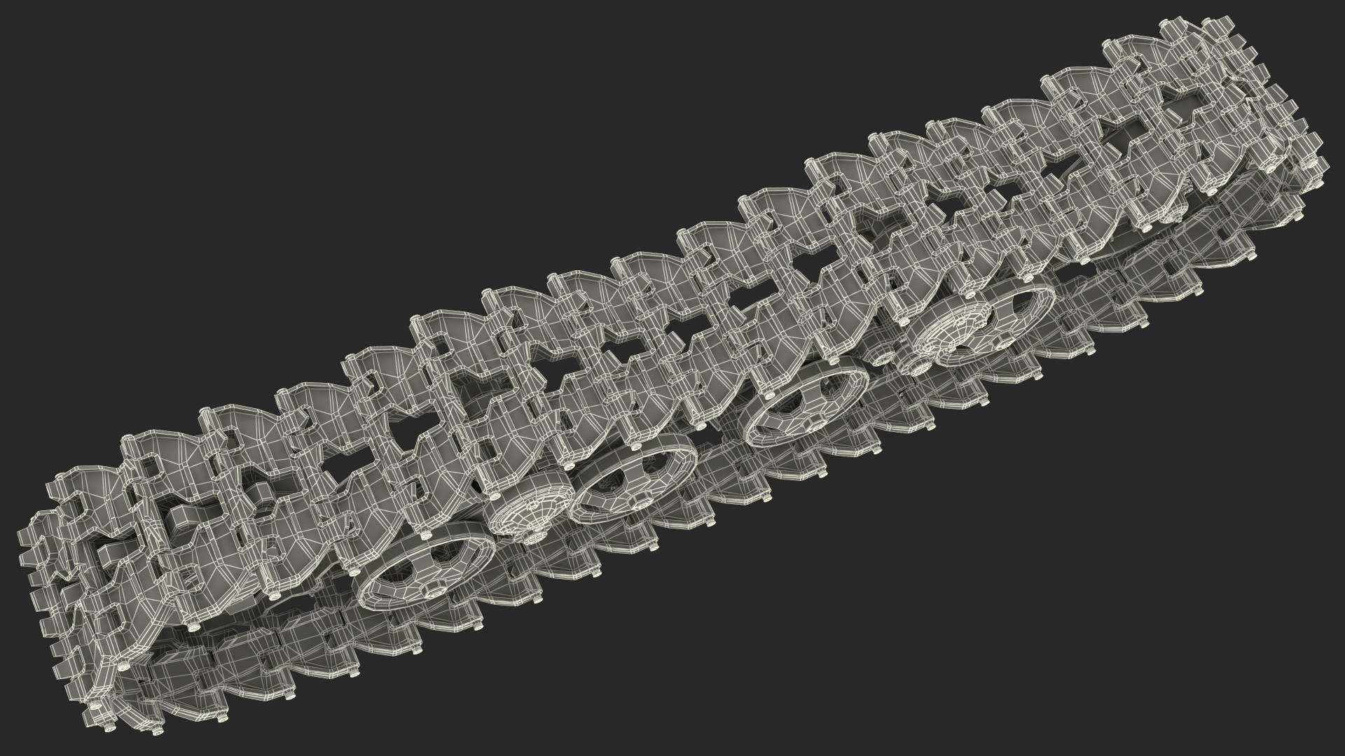 3D Old Caterpillar Track Rigged model