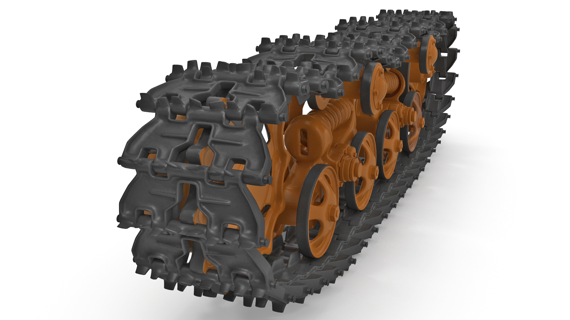 3D Old Caterpillar Track Rigged model