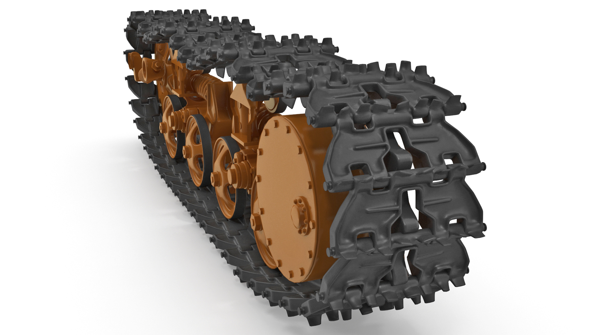 3D Old Caterpillar Track Rigged model
