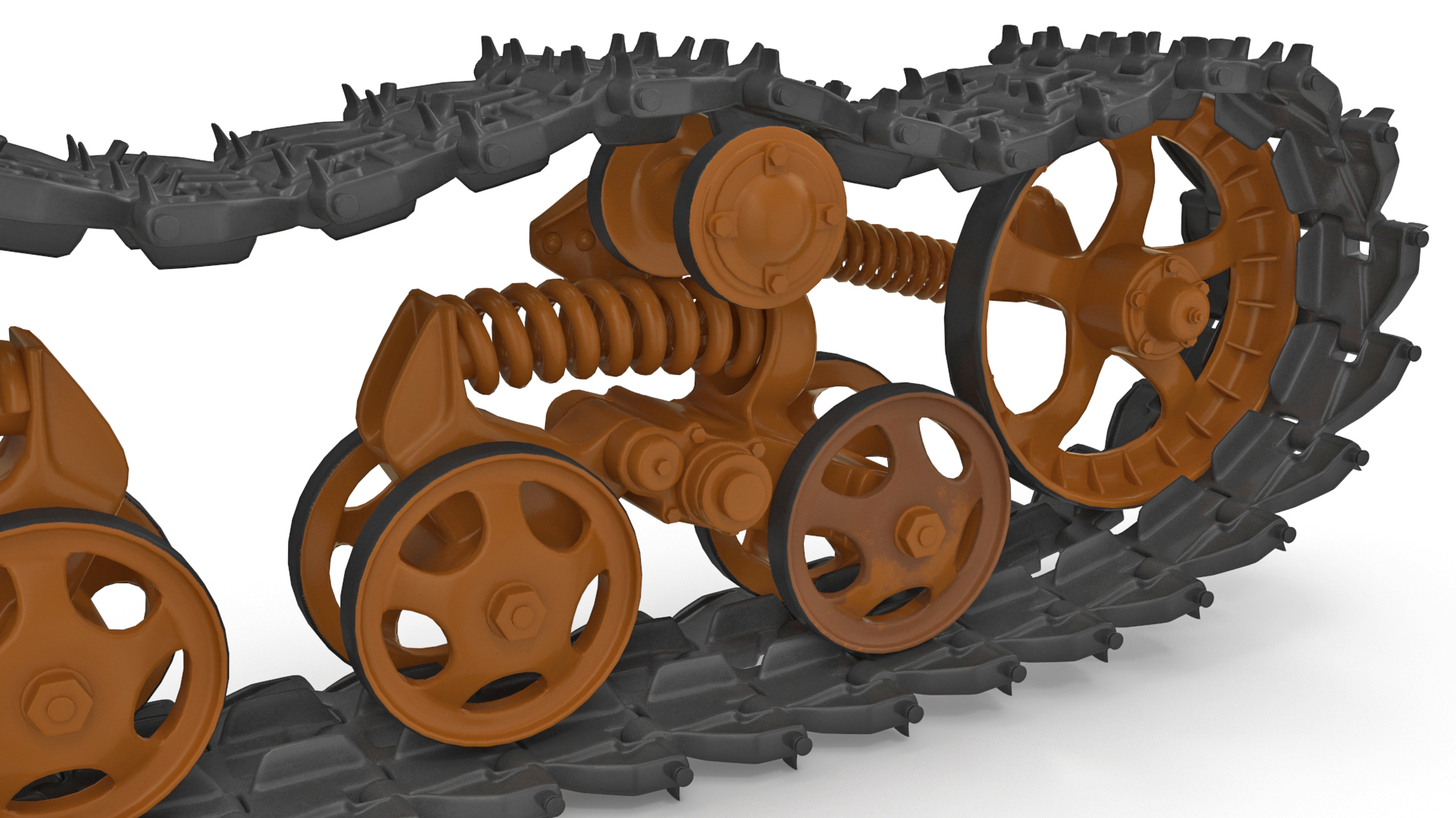 3D Old Caterpillar Track Rigged model
