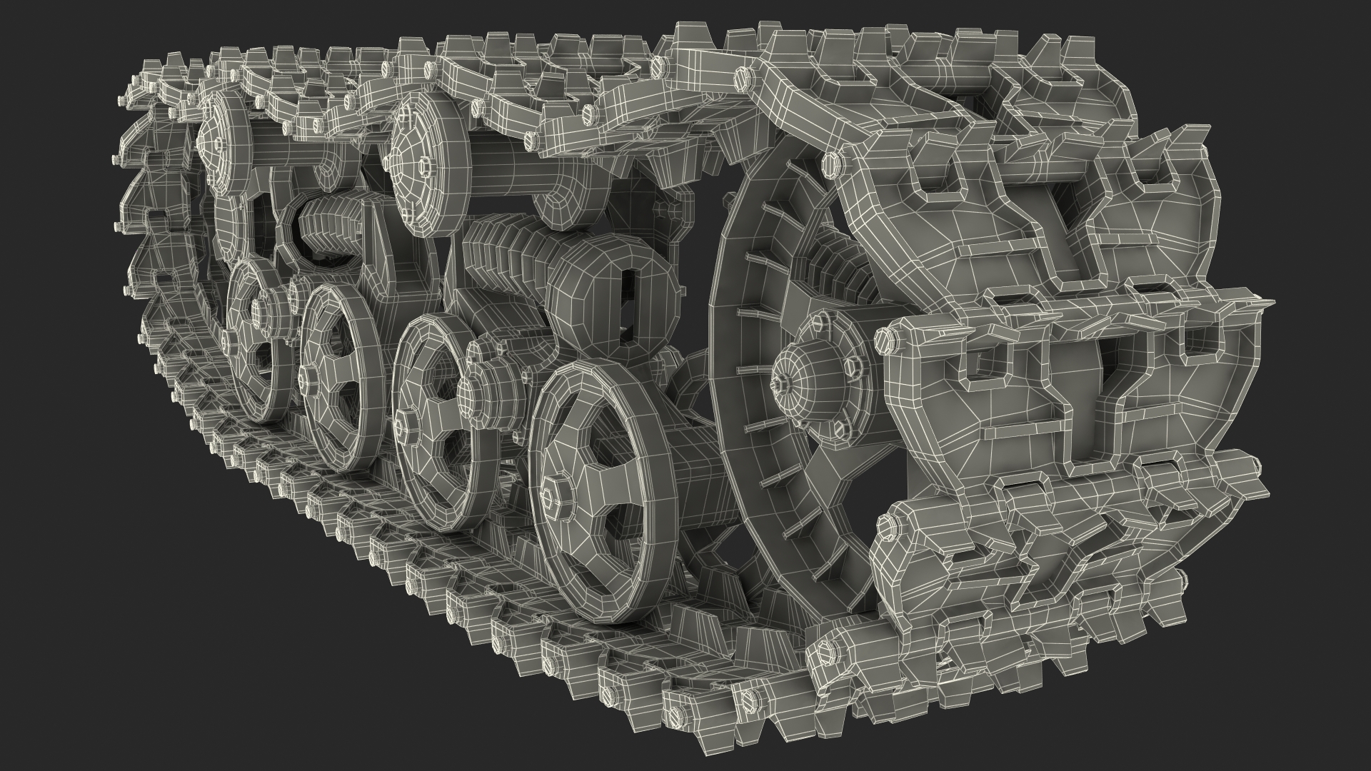 3D Old Caterpillar Track Rigged model