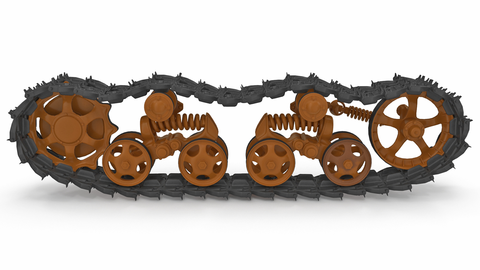 3D Old Caterpillar Track Rigged model
