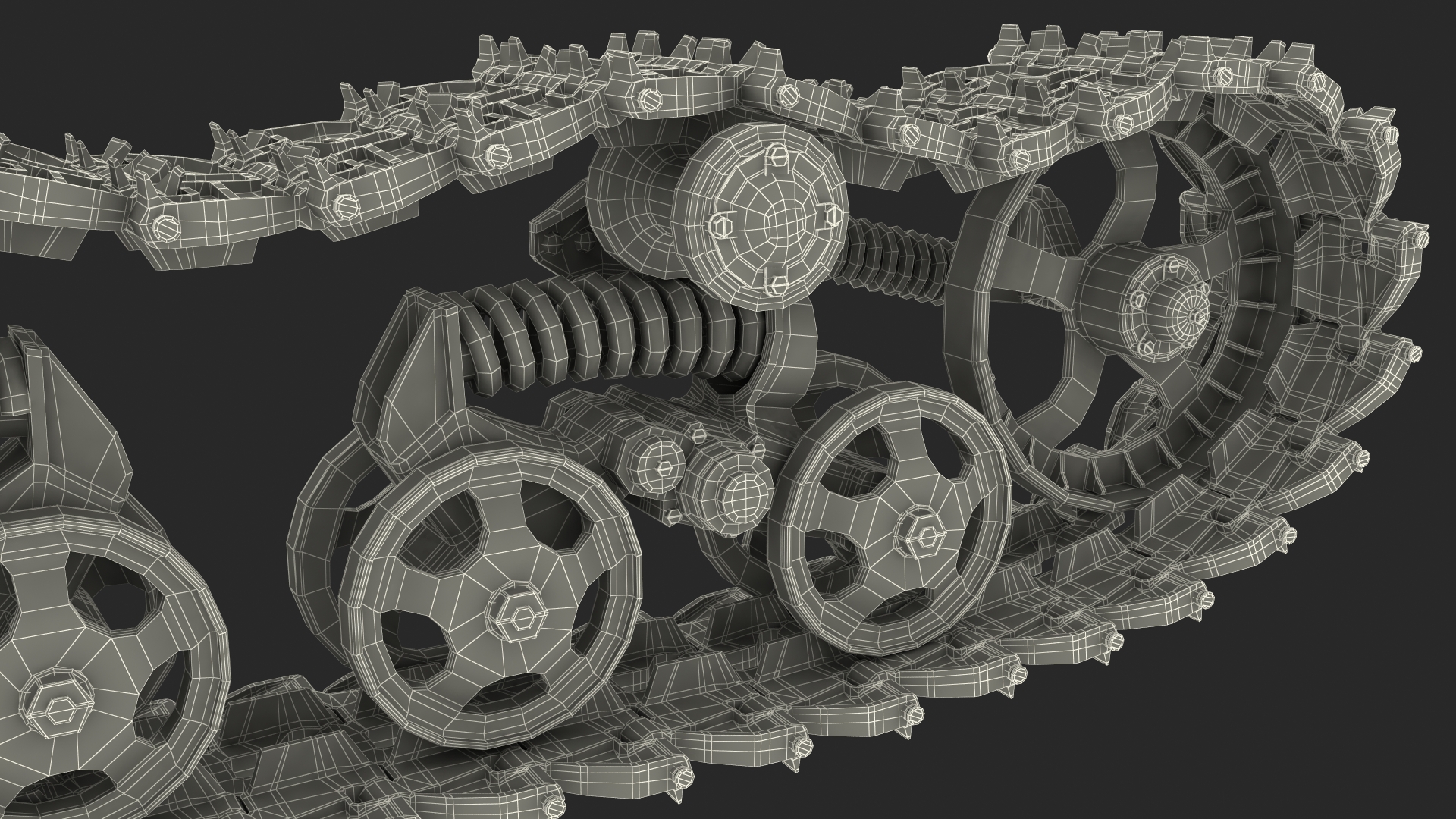 3D Old Caterpillar Track Rigged model