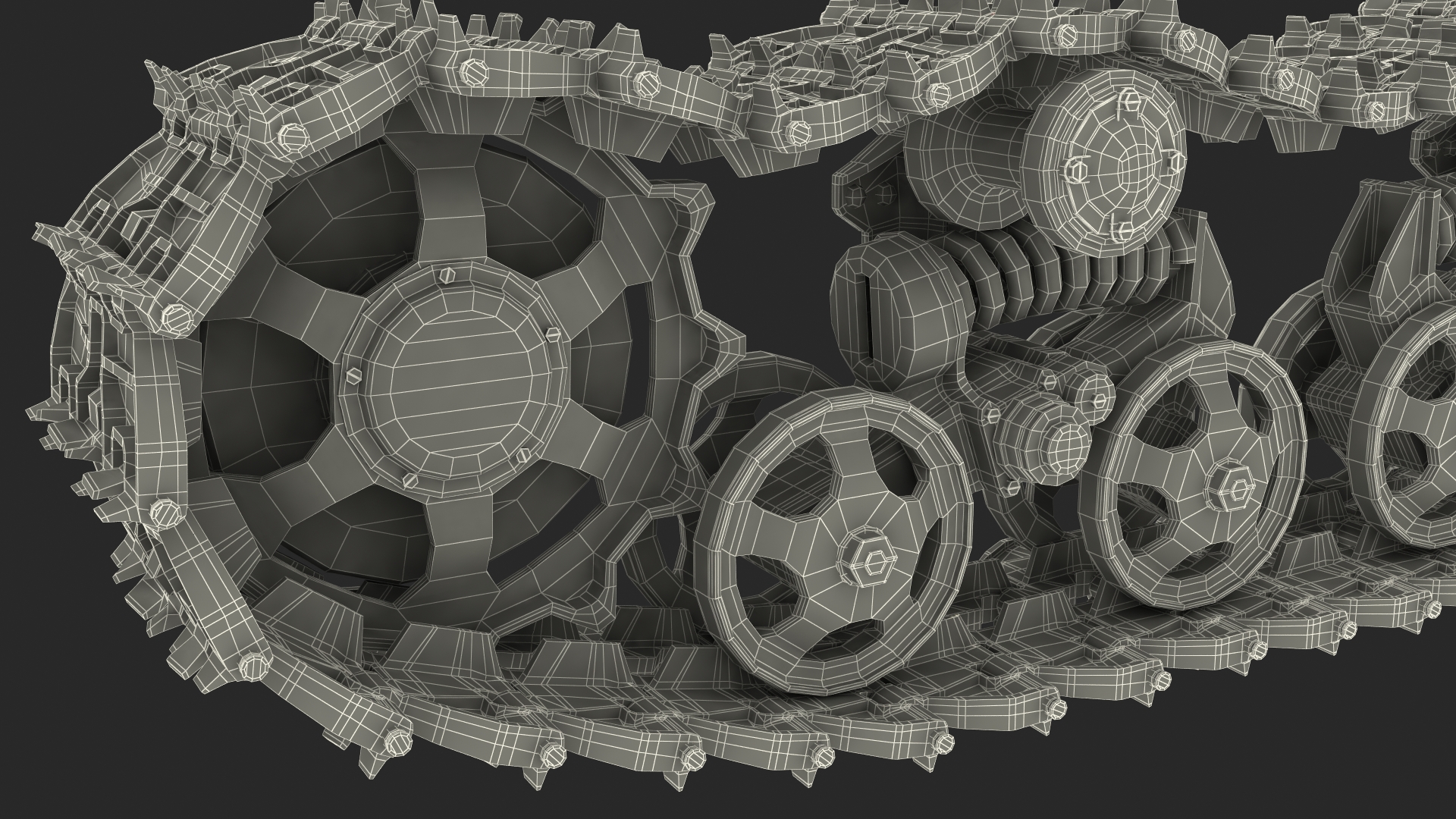 3D Old Caterpillar Track Rigged model