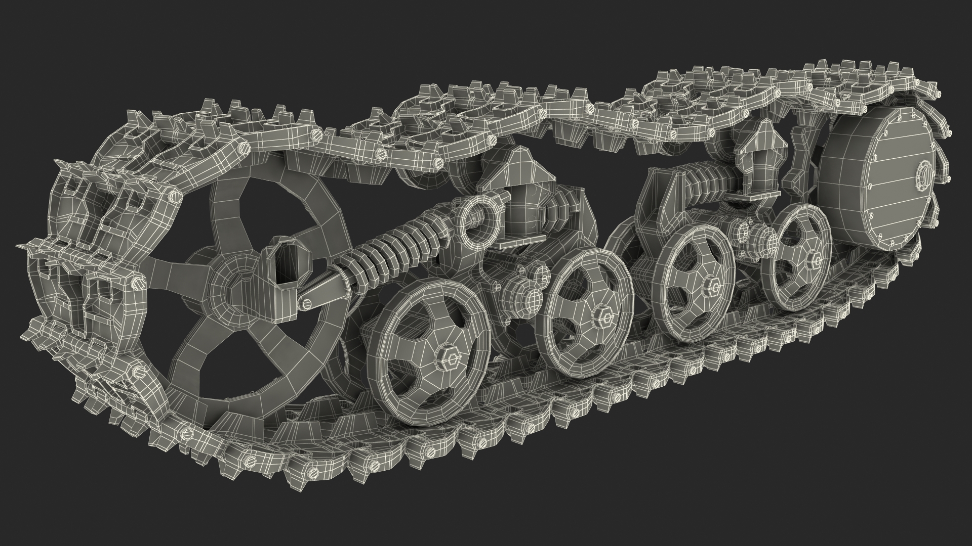 3D Old Caterpillar Track Rigged model