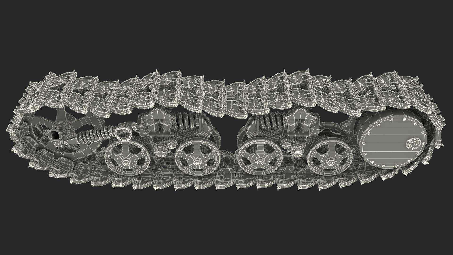 3D Old Caterpillar Track Rigged model