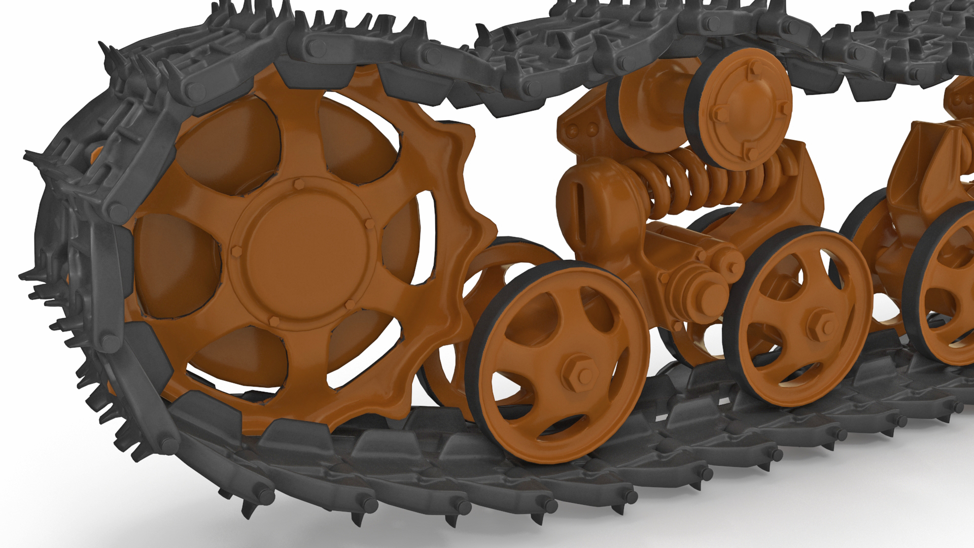 3D Old Caterpillar Track Rigged model