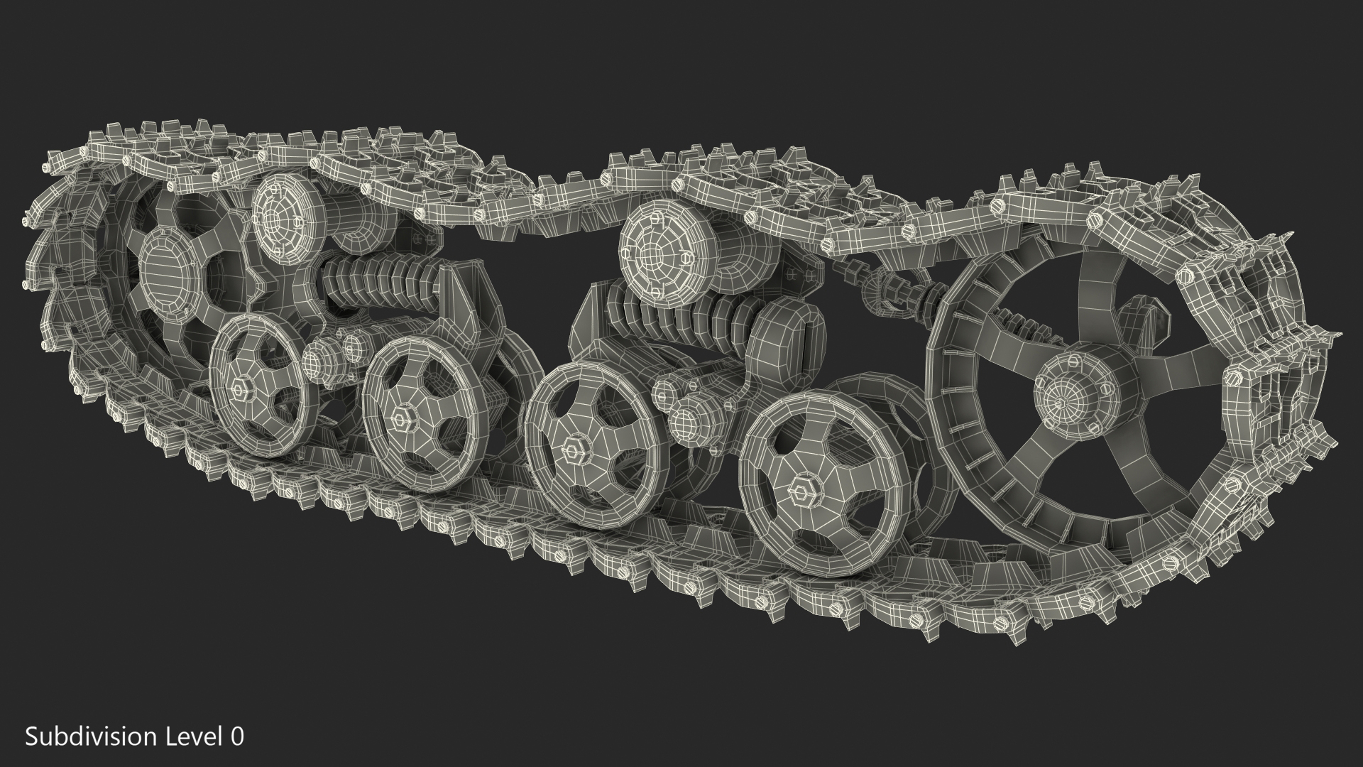 3D Old Caterpillar Track Rigged model