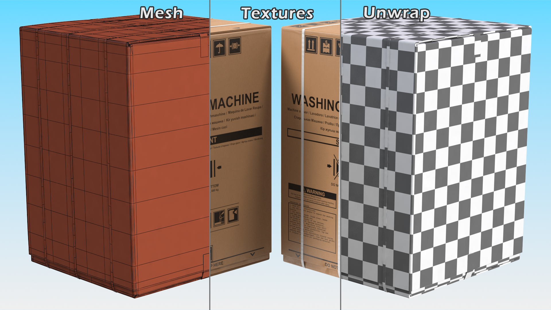 3D Washing Machine Cardboard Package model