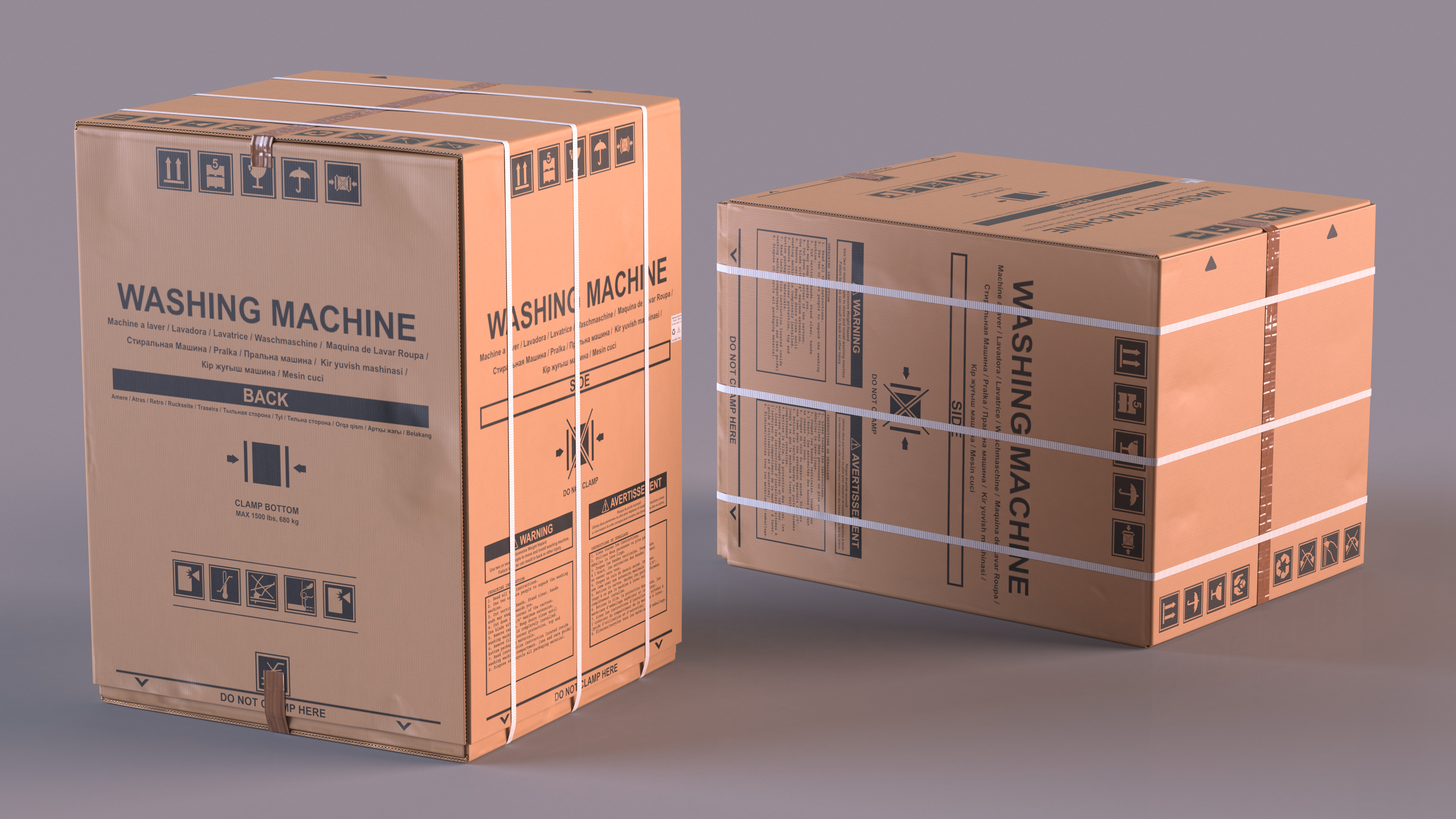 3D Washing Machine Cardboard Package model