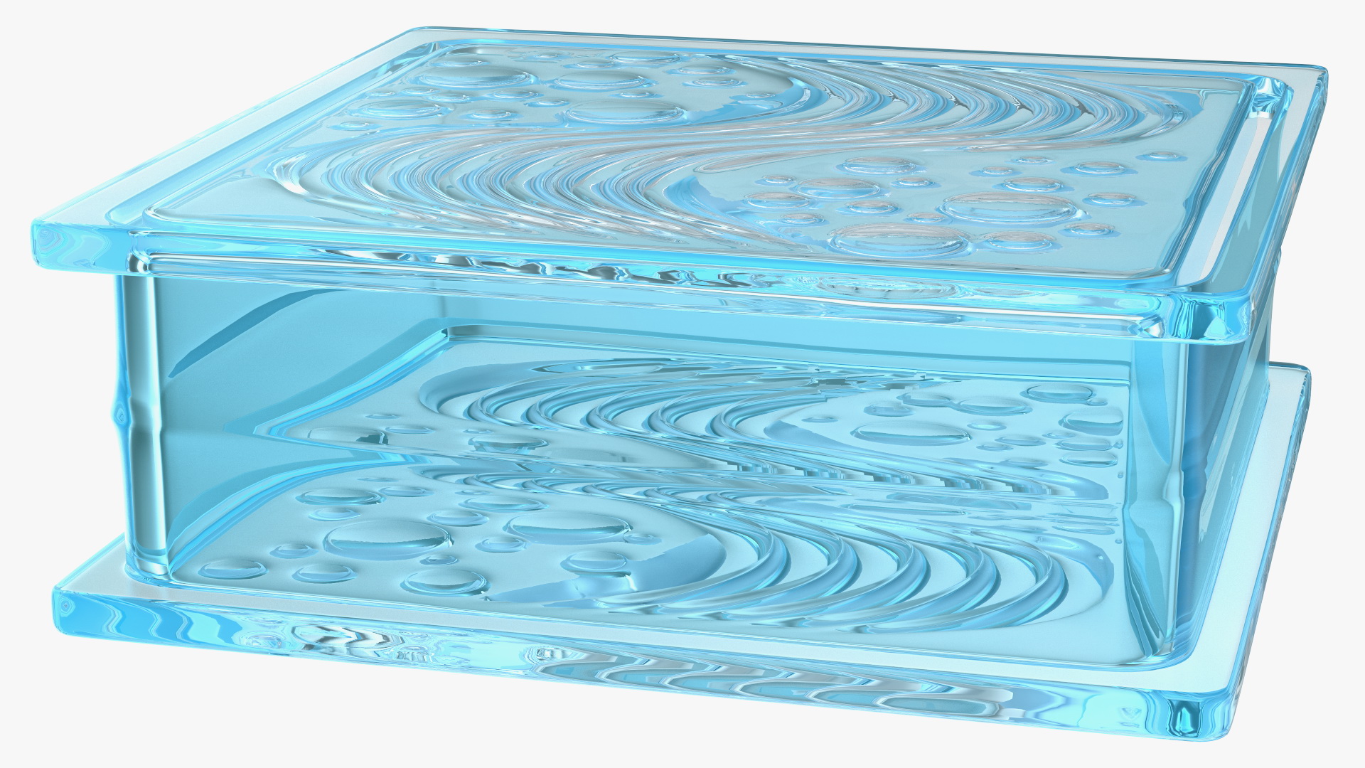 Square Glass Block Ocean View Blue 3D model