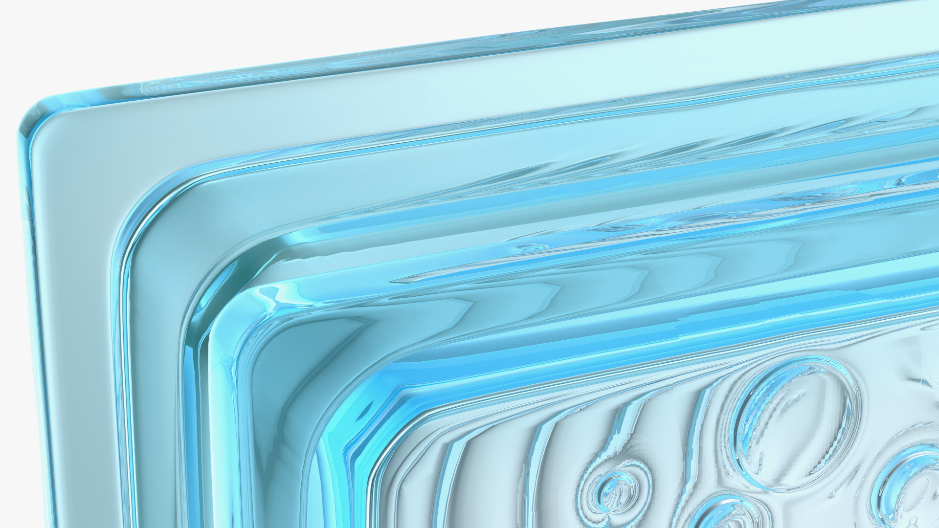 Square Glass Block Ocean View Blue 3D model