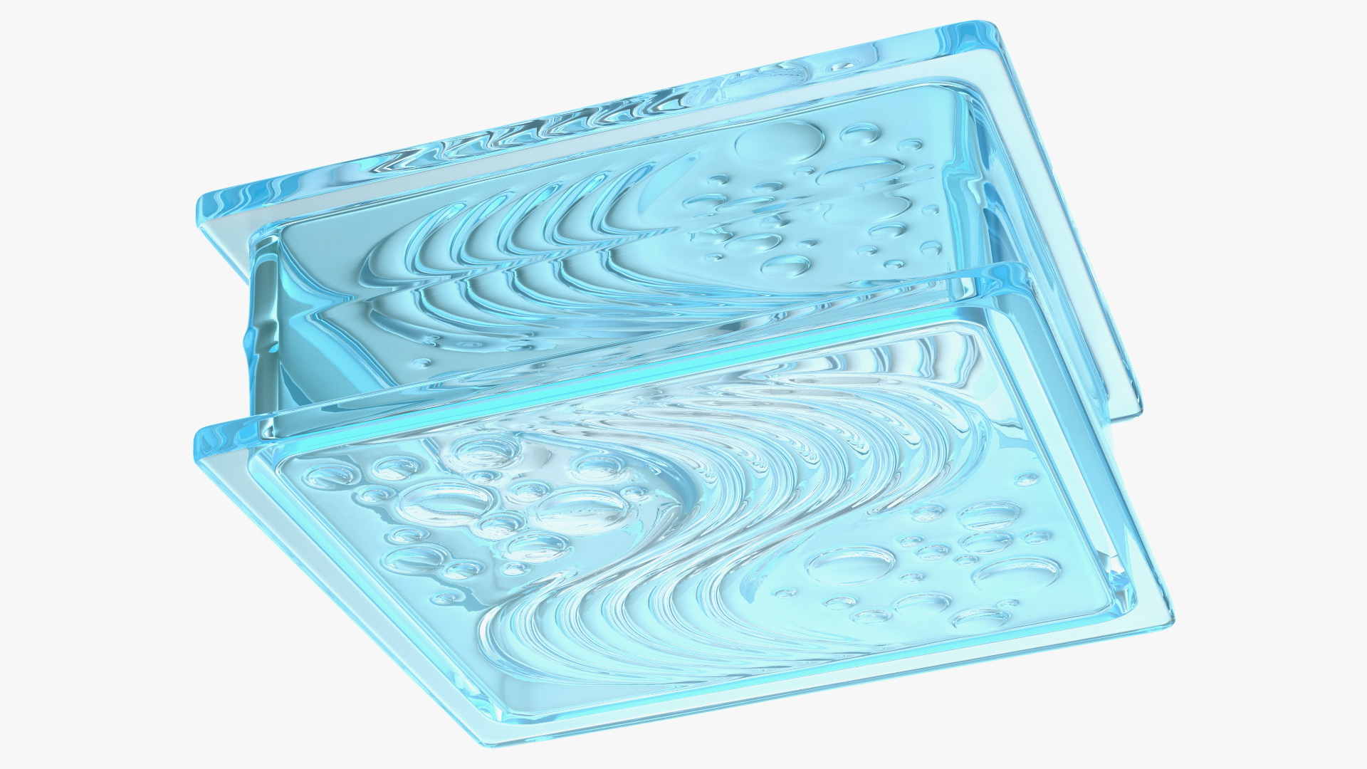 Square Glass Block Ocean View Blue 3D model