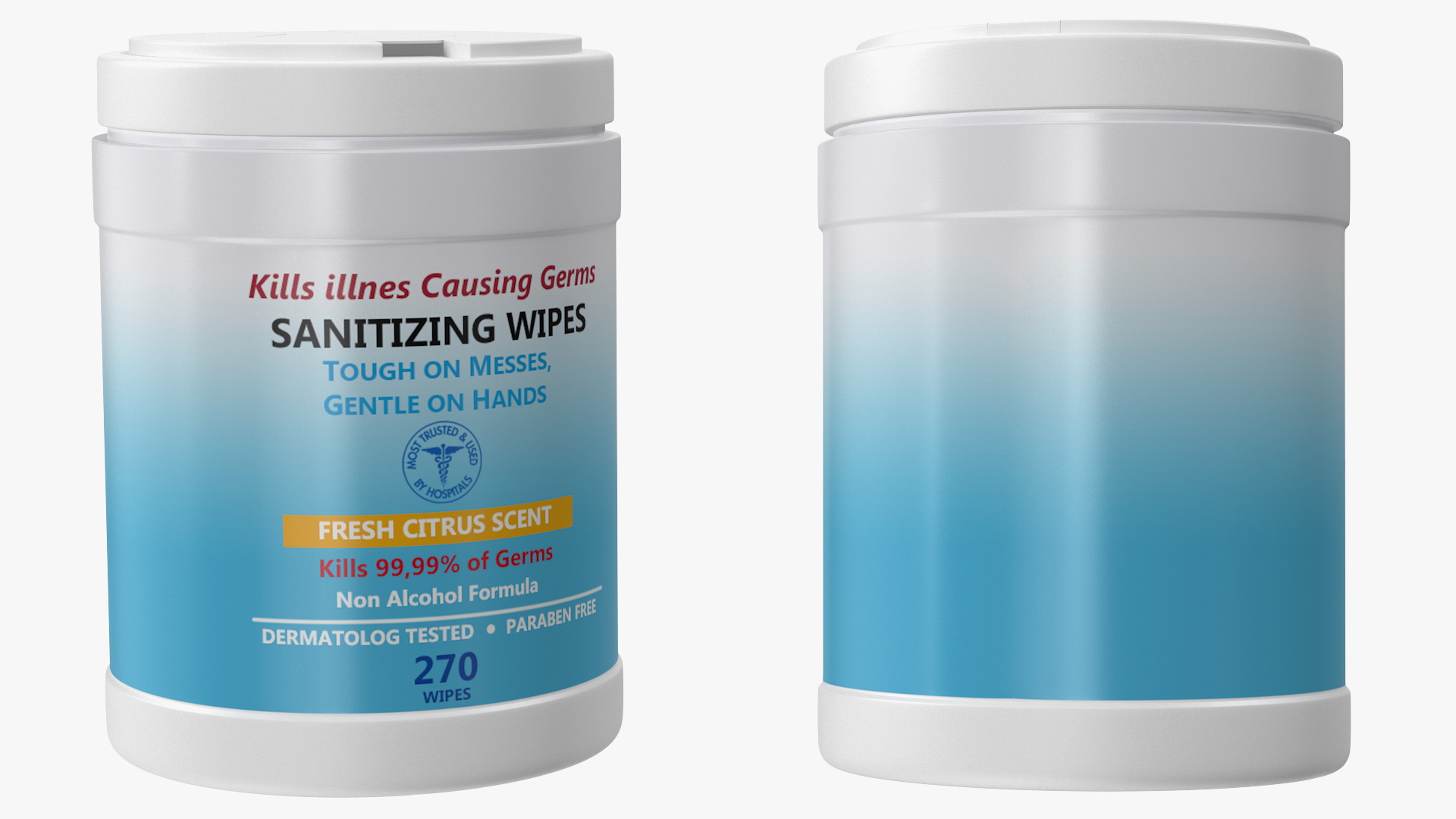 3D model Sanitizing Wipes 270 Count Canister