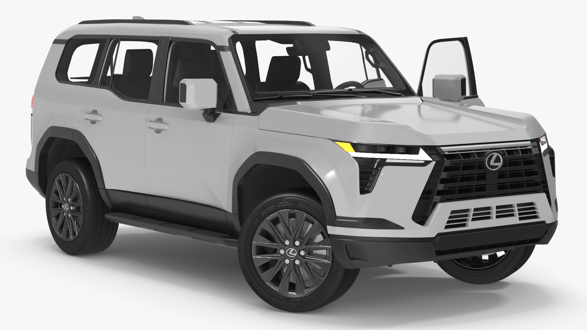 3D Lexus GX 550 SUV White Rigged for Cinema 4D model