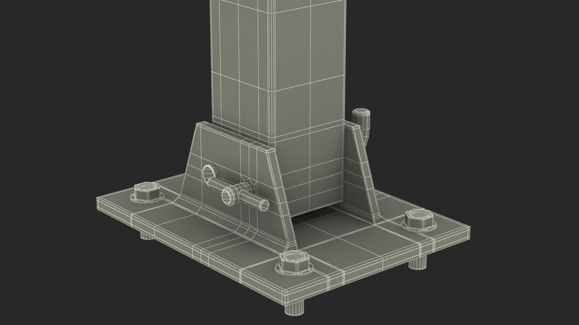 Security Folding Parking Post 3D model