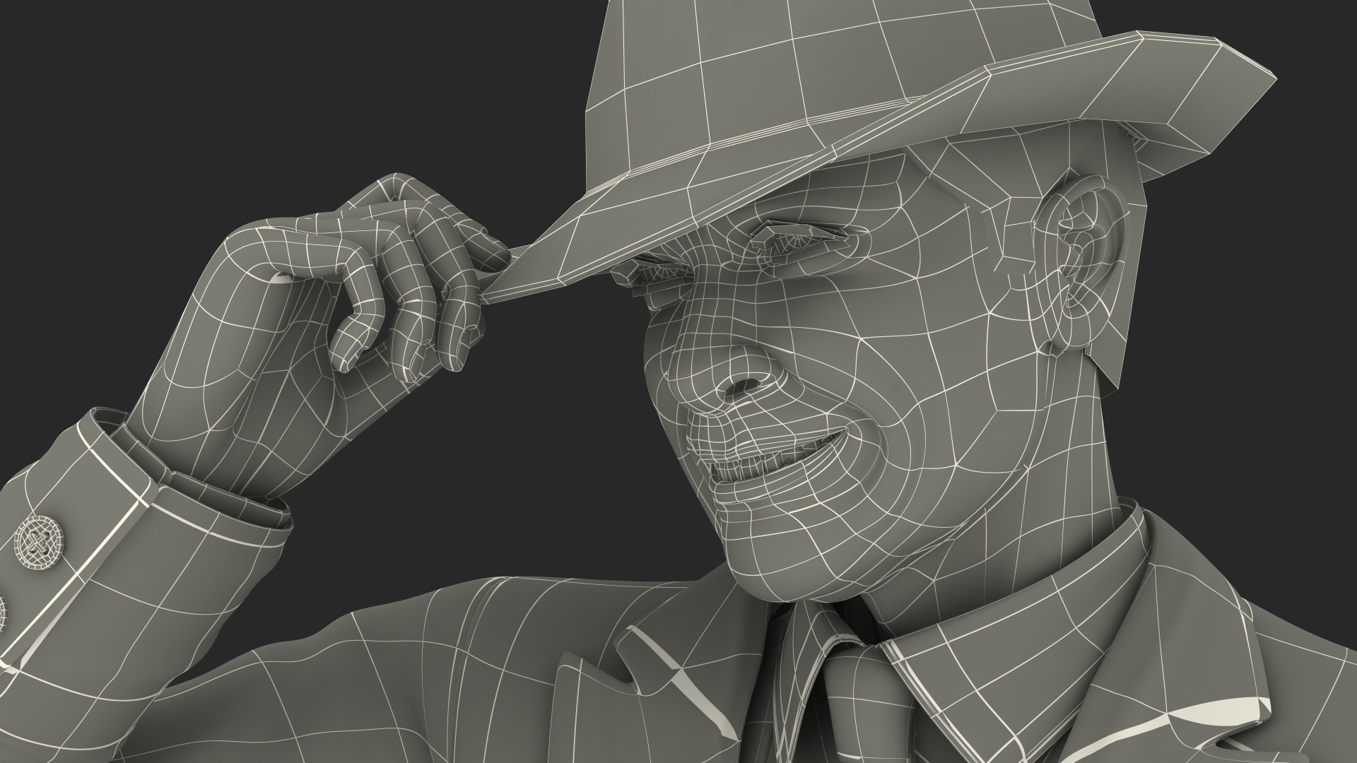 Elderly Man Leisure Suit Dancing Pose 3D