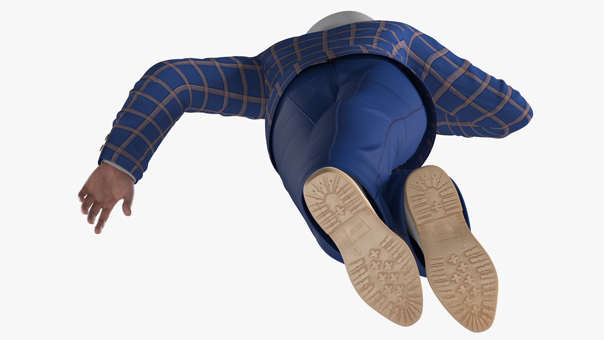 Elderly Man Leisure Suit Dancing Pose 3D