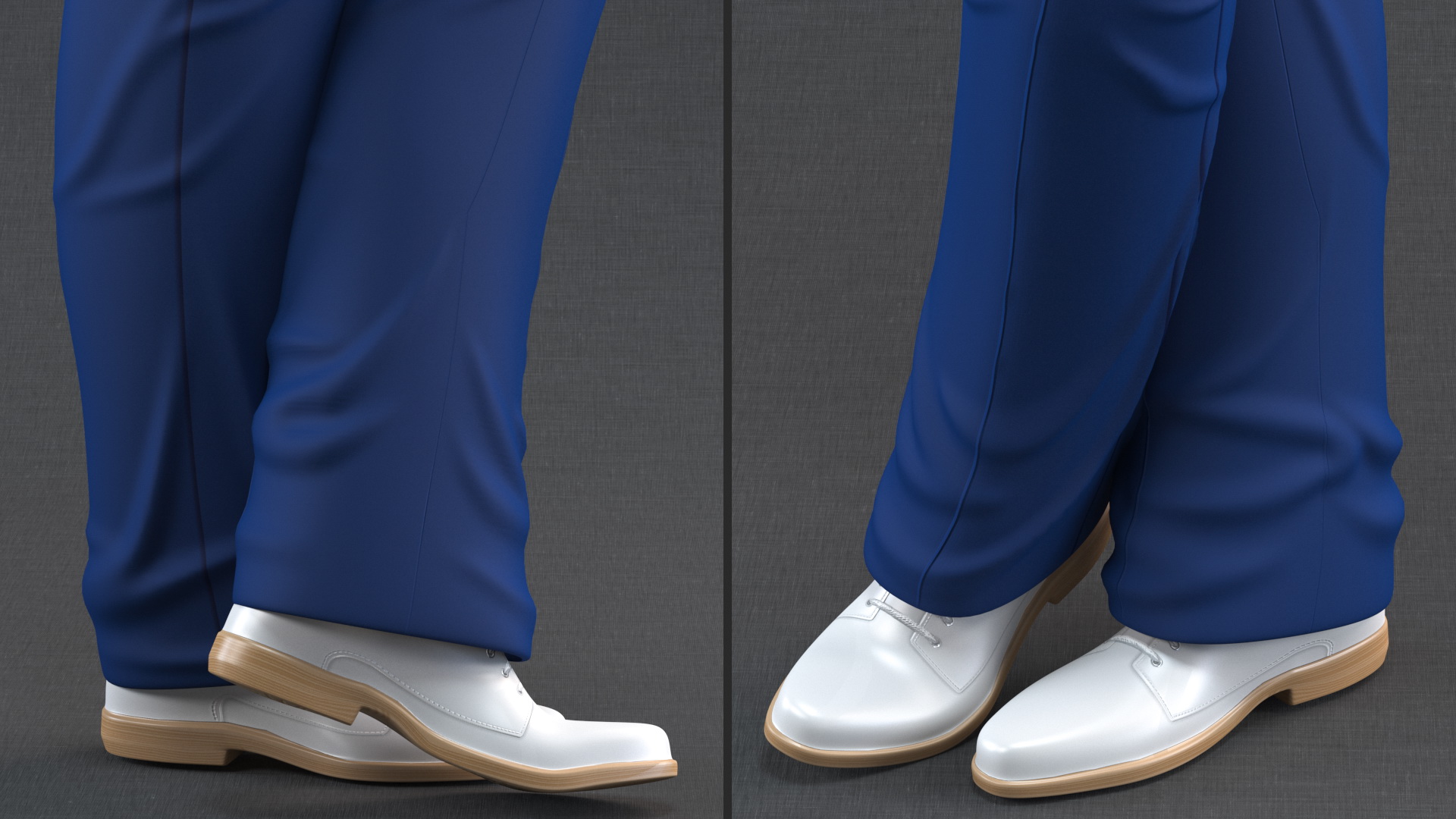 Elderly Man Leisure Suit Dancing Pose 3D