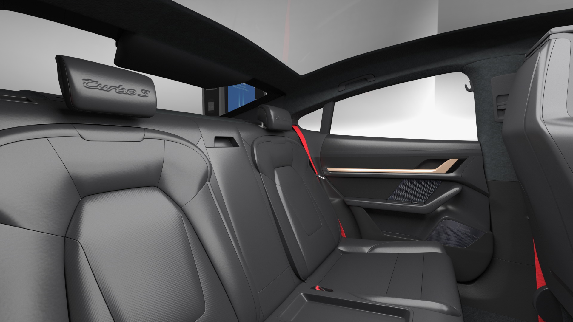 3D Electric Car Charging Station and Porsche Taycan Turbo S 2020