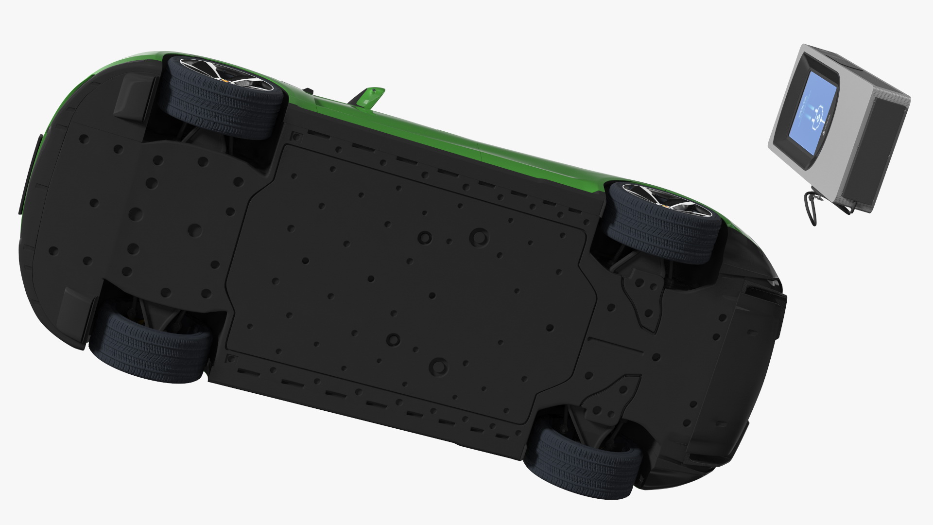 3D Electric Car Charging Station and Porsche Taycan Turbo S 2020