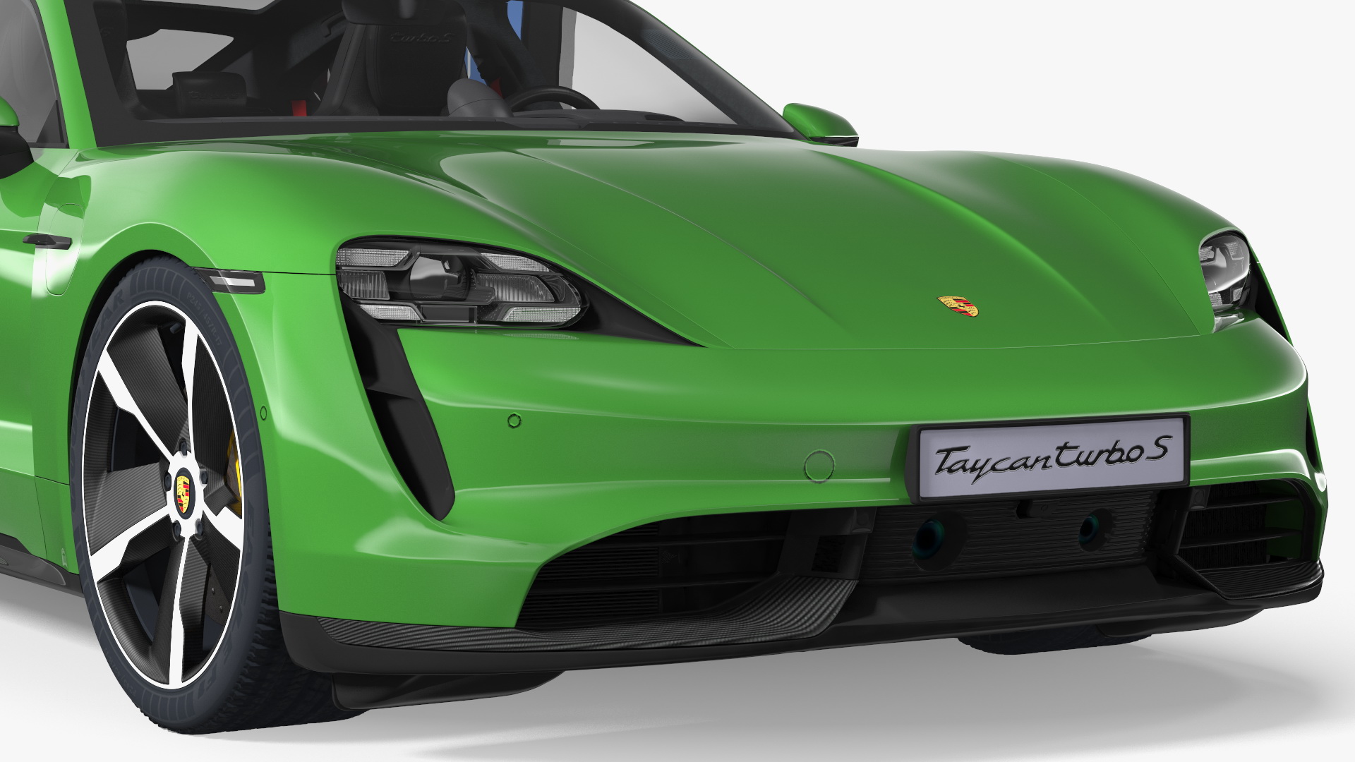 3D Electric Car Charging Station and Porsche Taycan Turbo S 2020