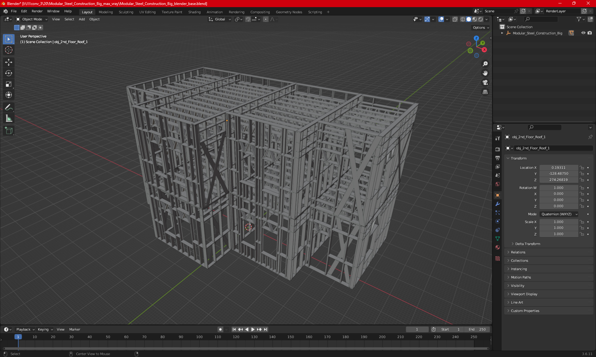 3D model Modular Steel Construction Big