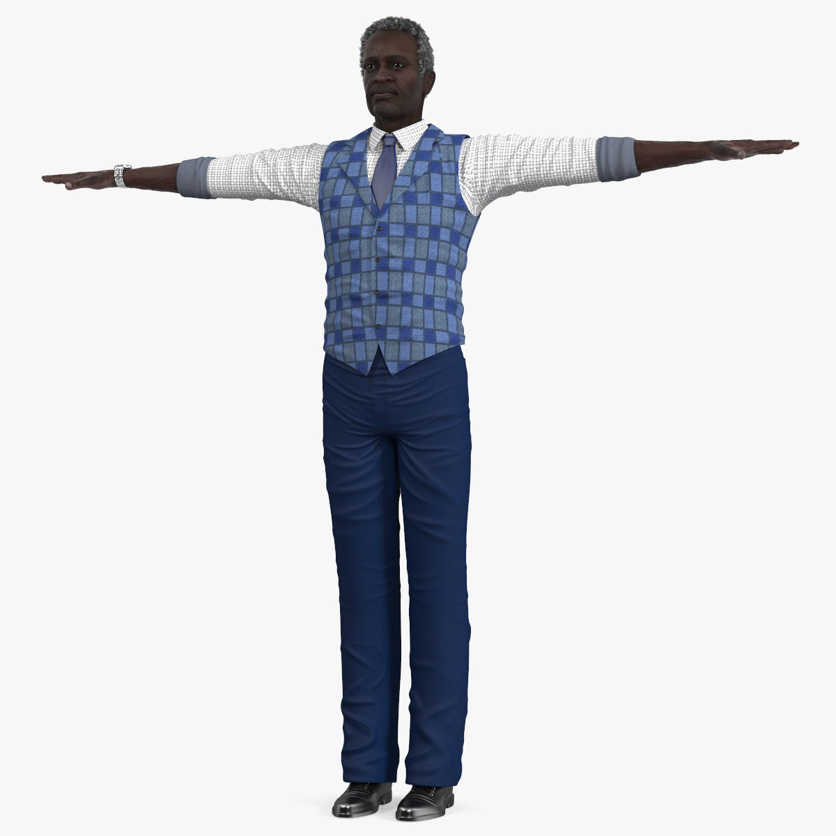 3D Afro American Man Everyday Style Rigged for Maya model