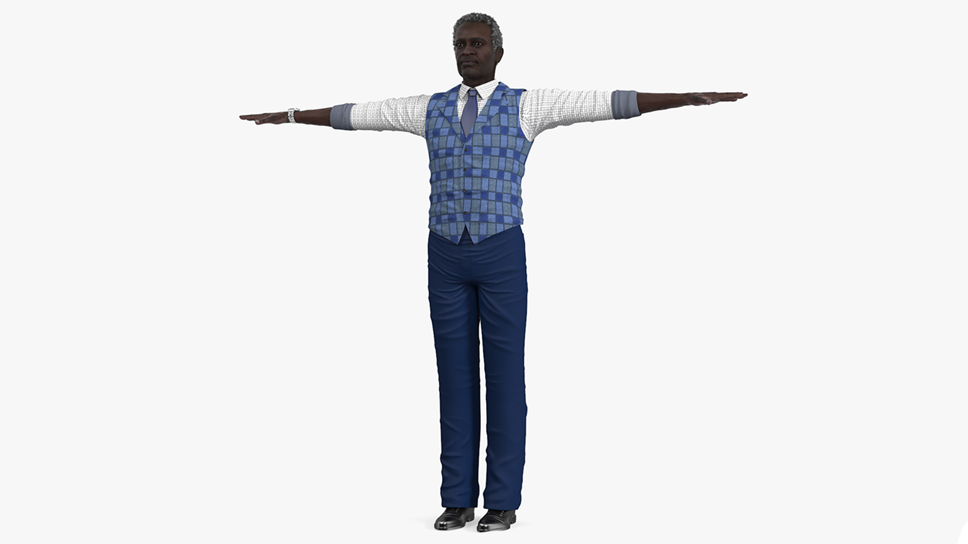 3D Afro American Man Everyday Style Rigged for Maya model