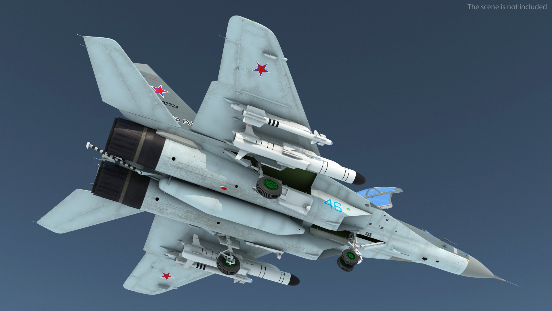 MiG 29 KUBR Russian Tandem Fighter Aircraft with Armament Rigged 3D model