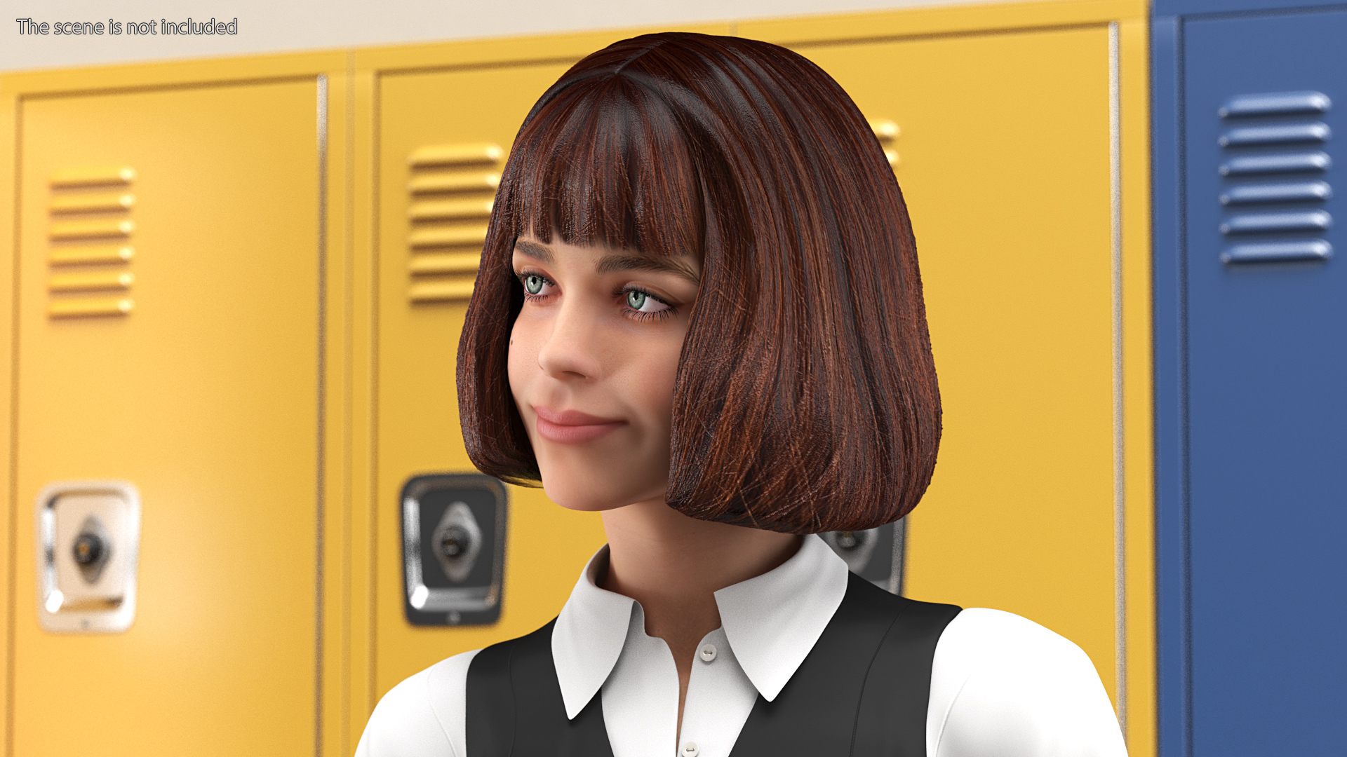 3D Young Woman Student Outfits Standing Pose