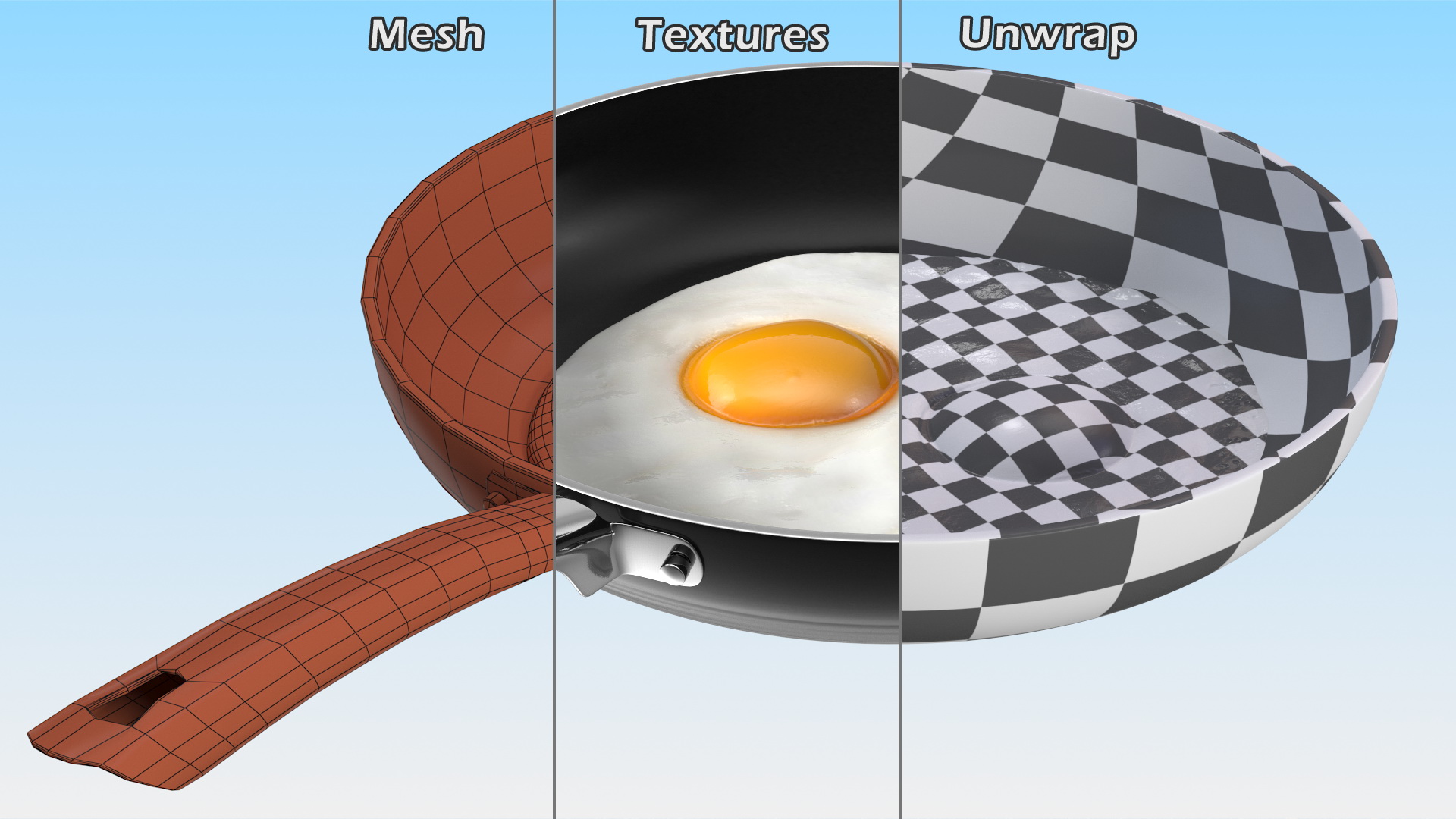 Fried Eggs in a Pan 3D model