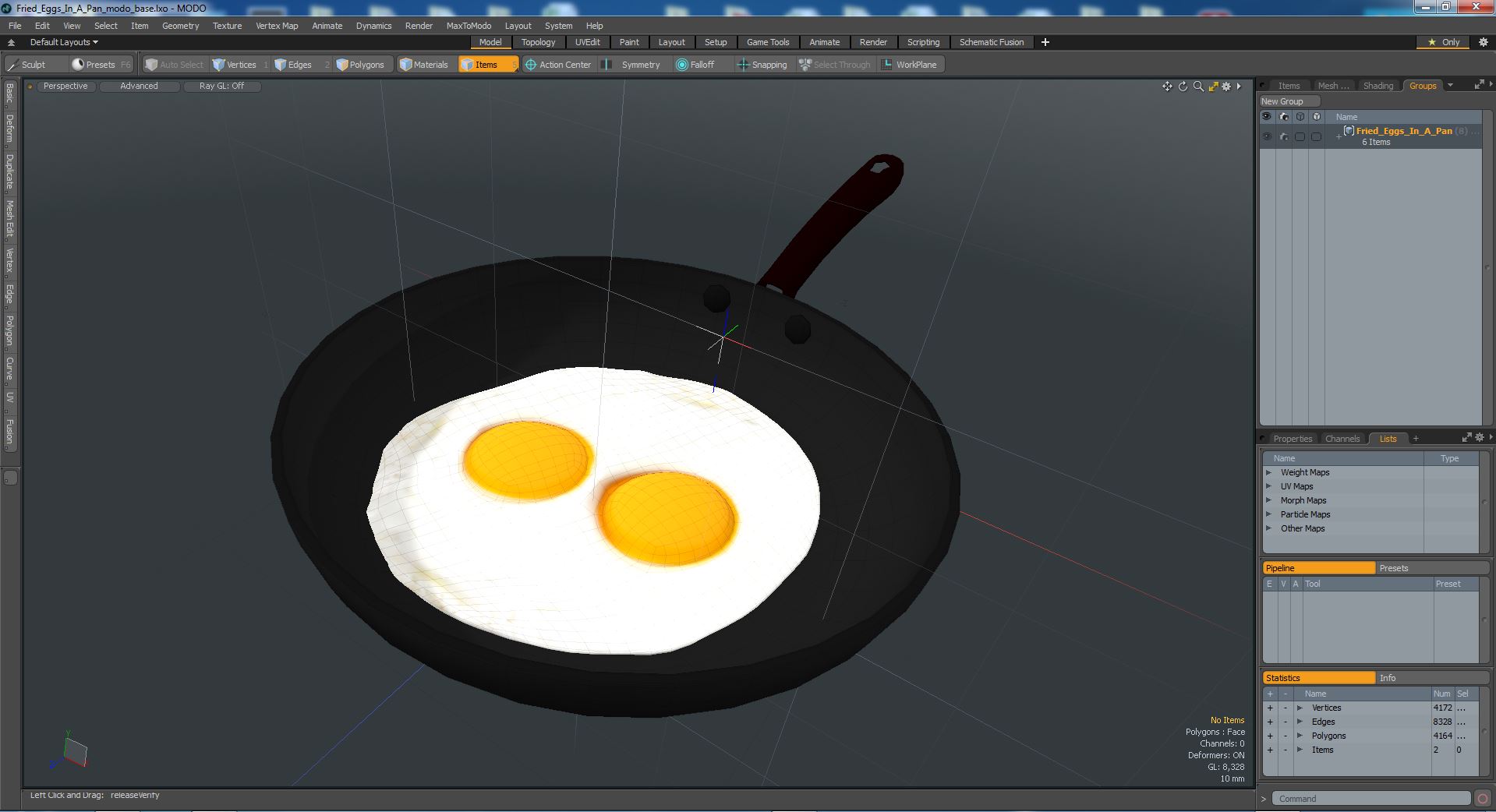 Fried Eggs in a Pan 3D model