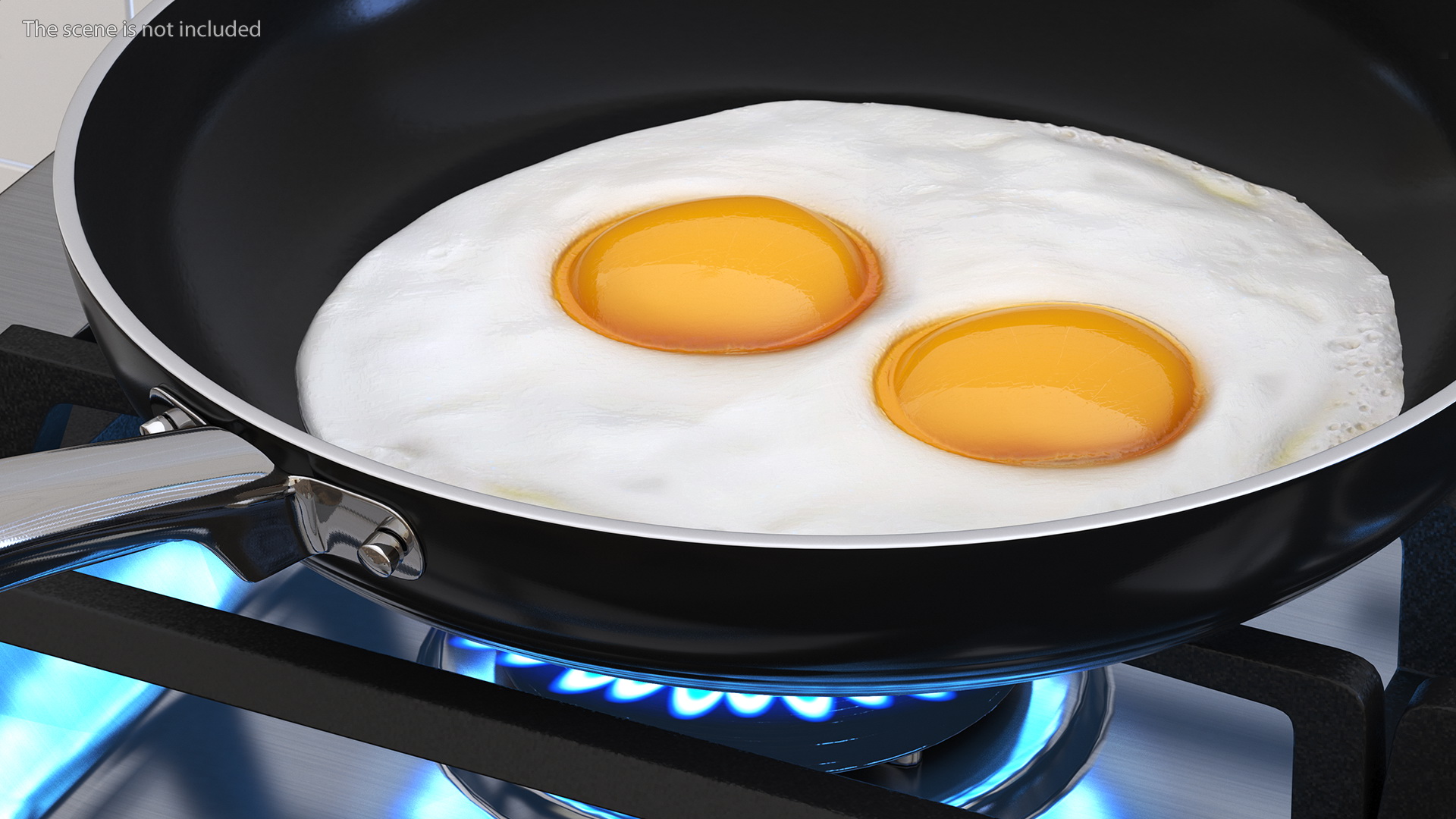 Fried Eggs in a Pan 3D model