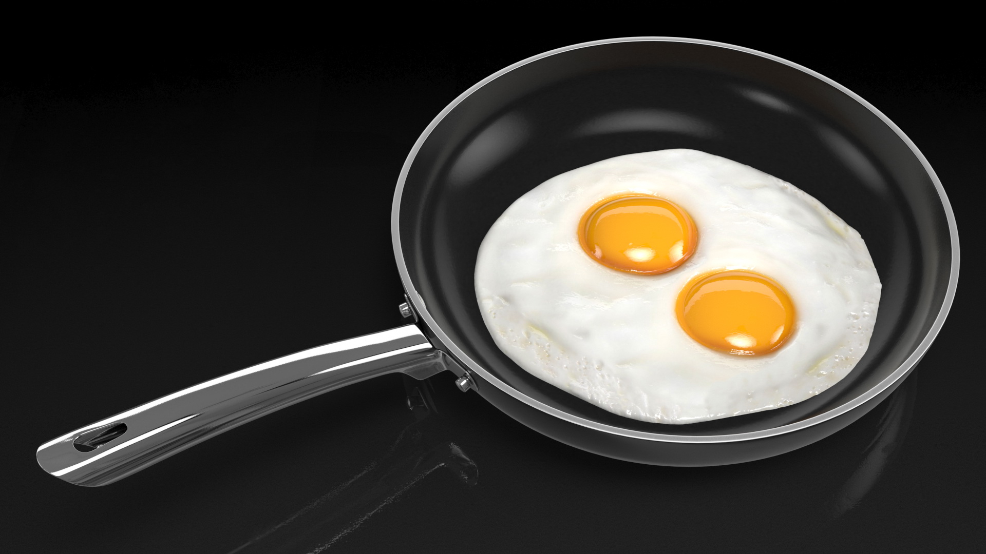 Fried Eggs in a Pan 3D model