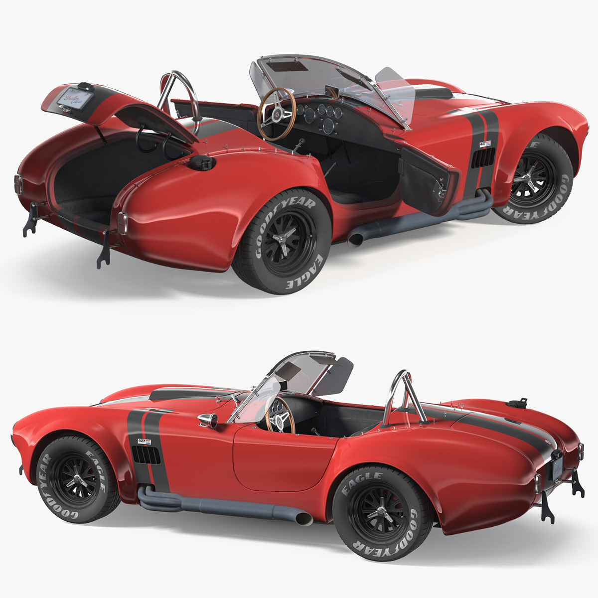3D Racing Cobra Shelby 1965 Rigged