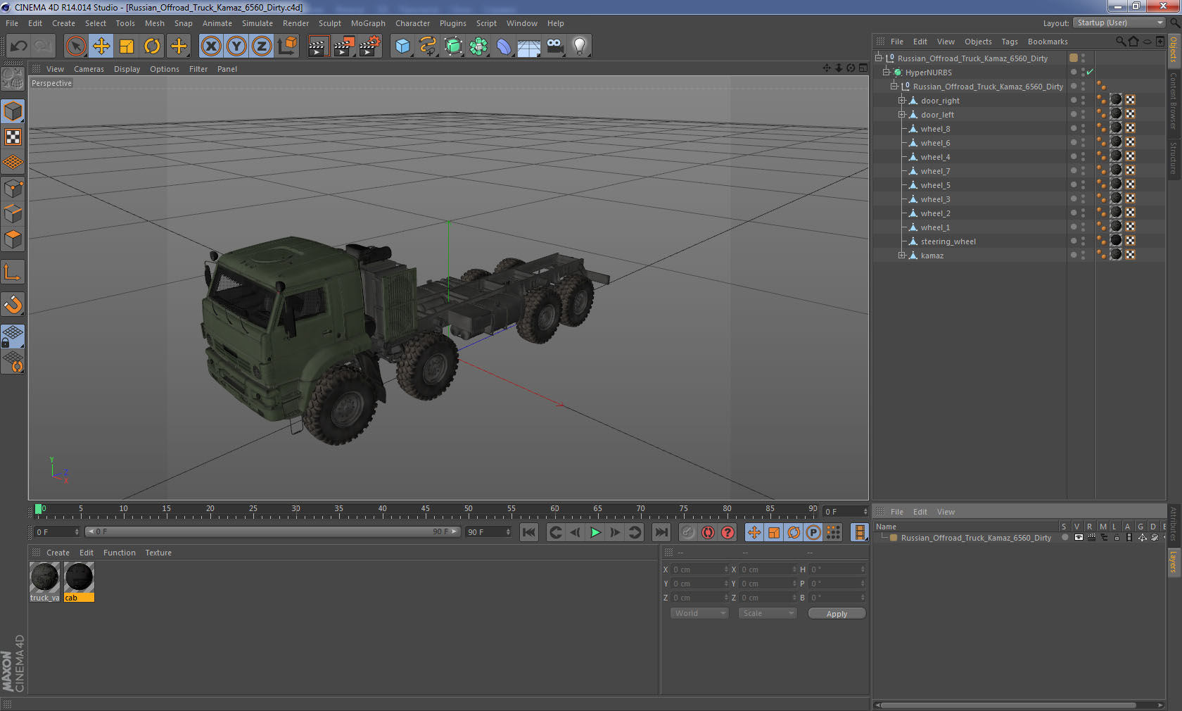3D Russian Offroad Truck Kamaz 6560 Dirty model