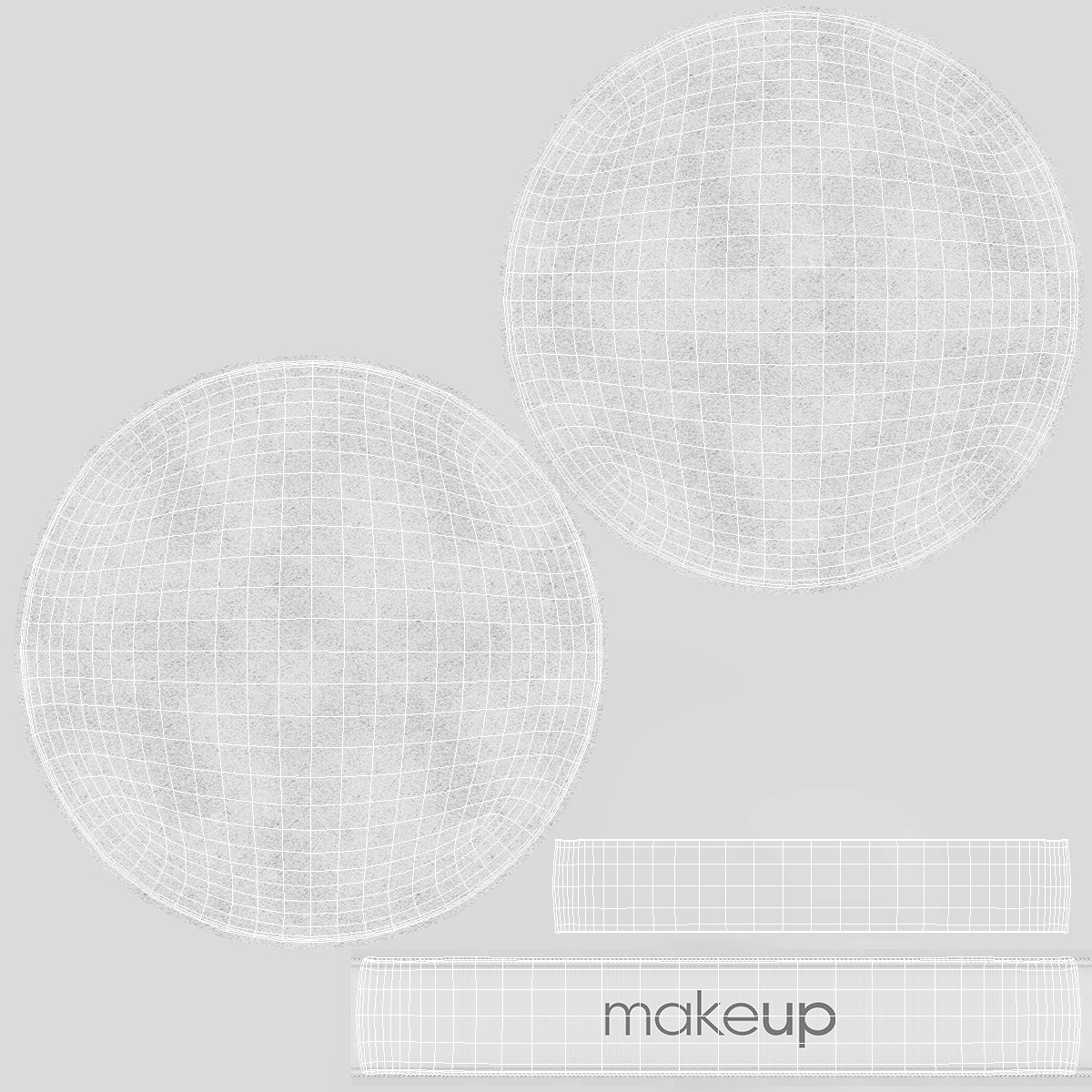 3D Powder Puff with Strap White model