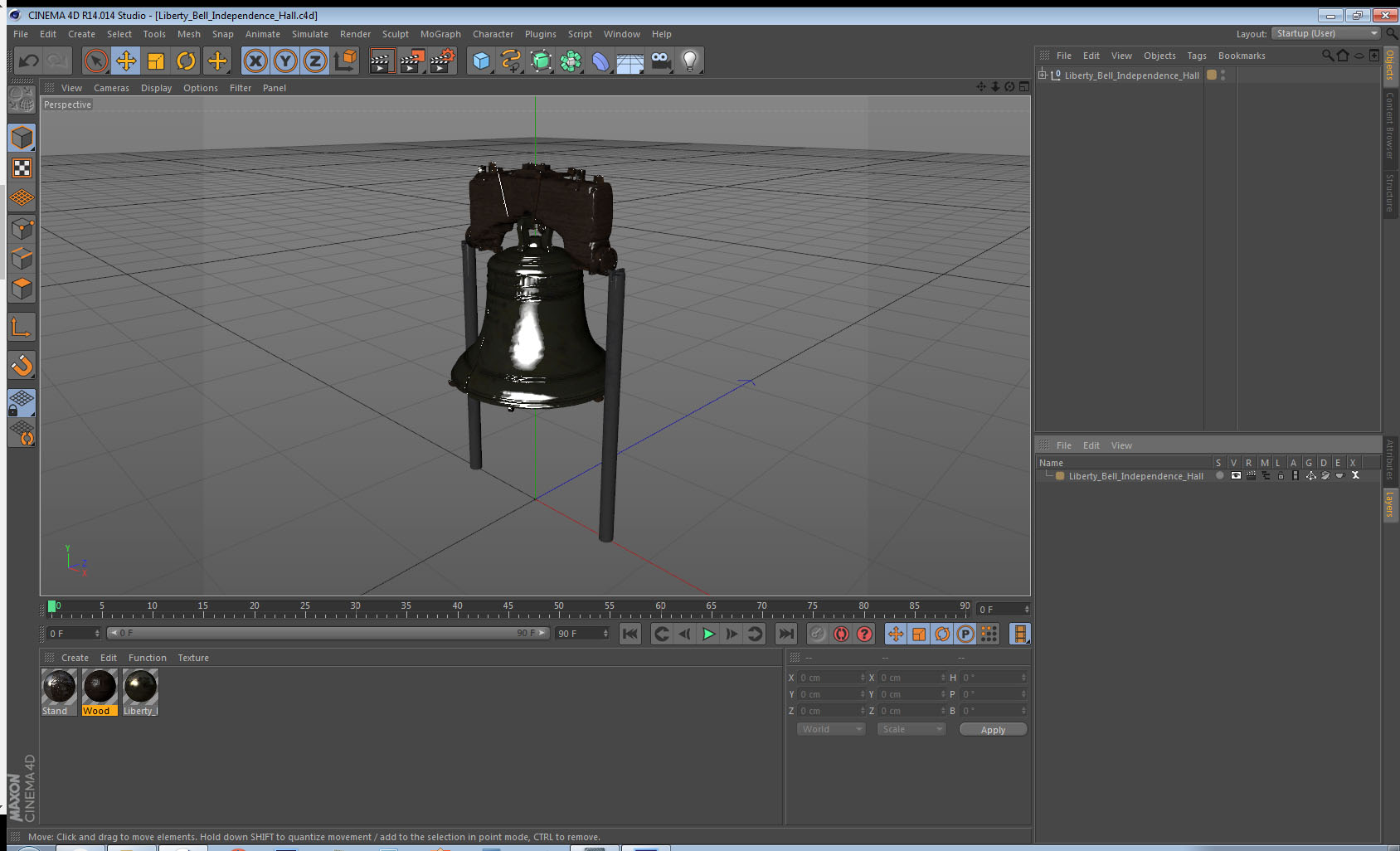 3D model Liberty Bell Independence Hall